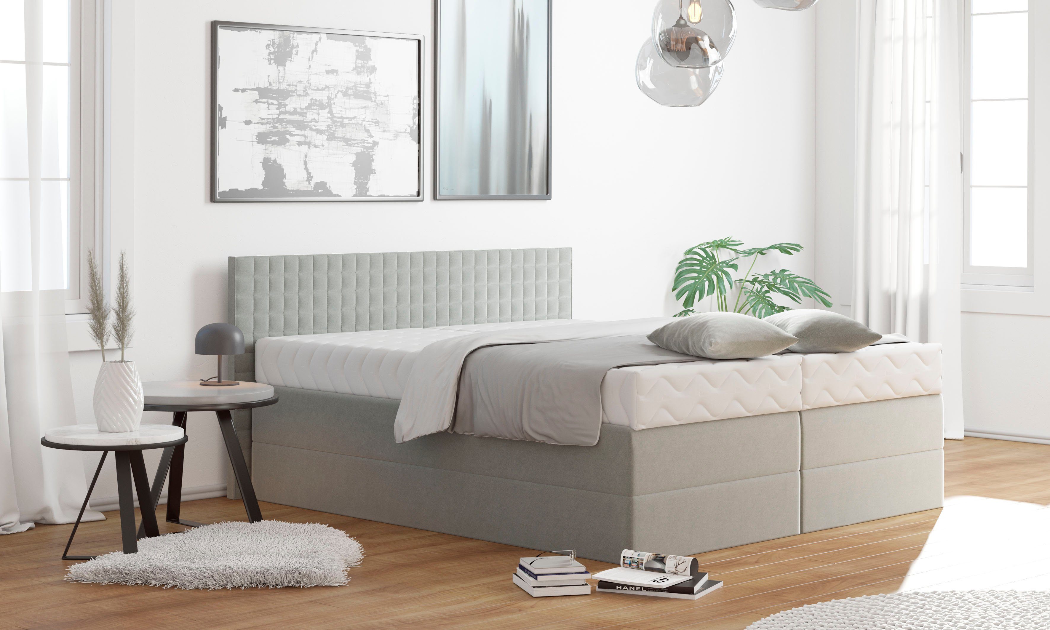 Westfalia Schlafkomfort Boxspringbett mit Zierkissen, wahlweise mit Topper günstig online kaufen