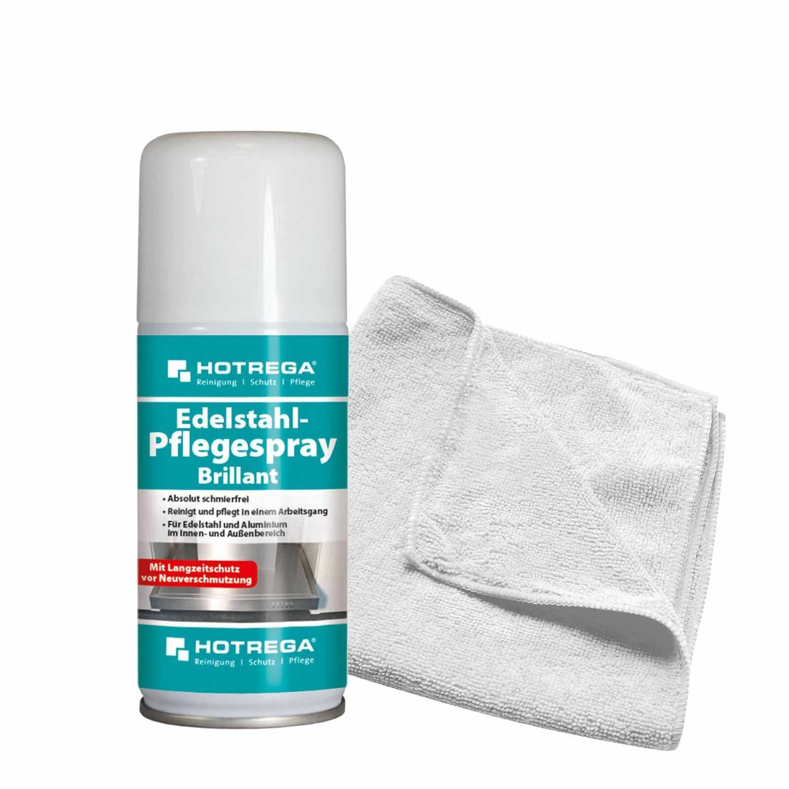 HOTREGA® Edelstahl Pflegespray Brillant 150 ml inkl. Microfasertuch Edelstahlreiniger