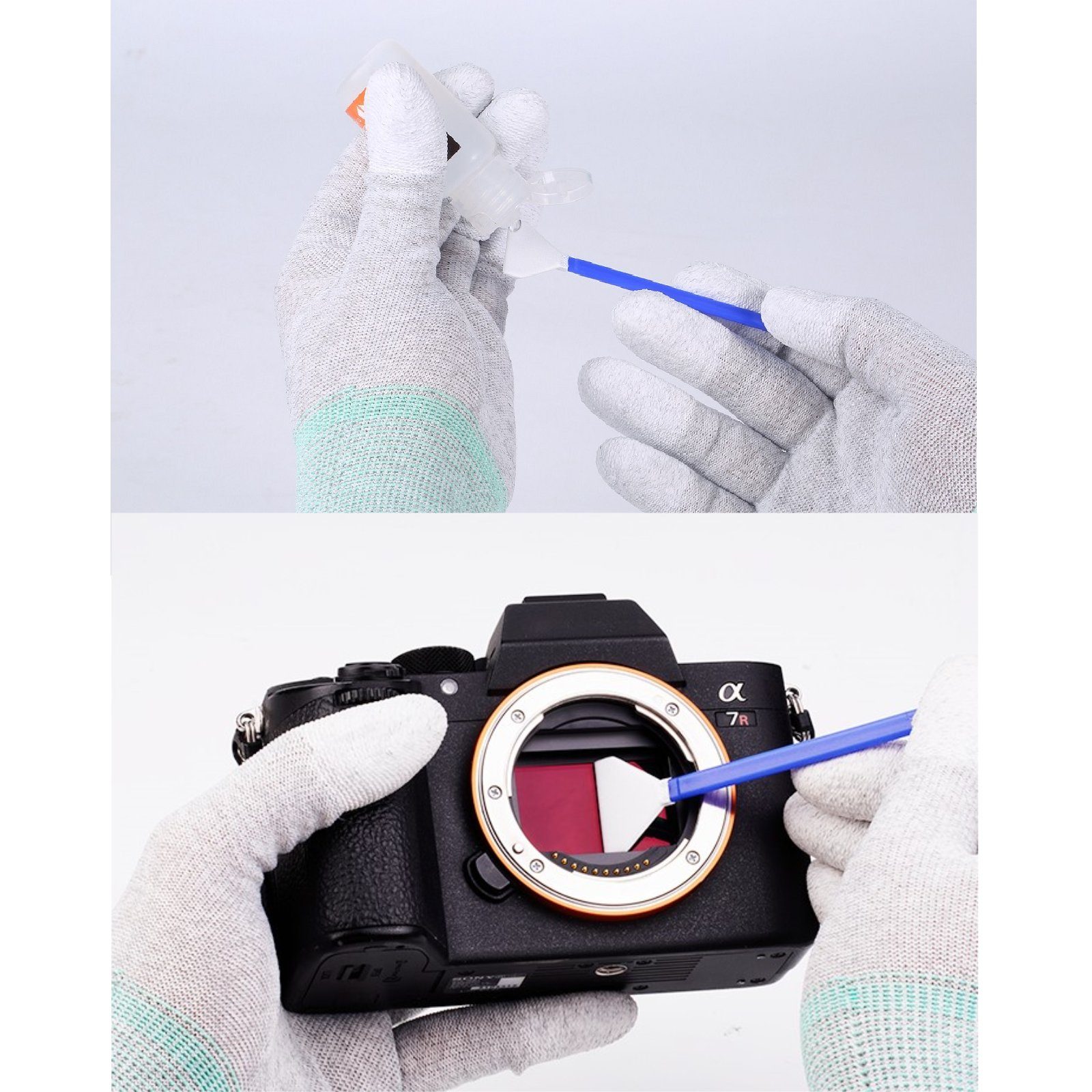 Minadax Kamerazubehör-Set Sensor Reinigung + Swabs 24mm 20ml Vollformat Minadax KF Reiniger 10x