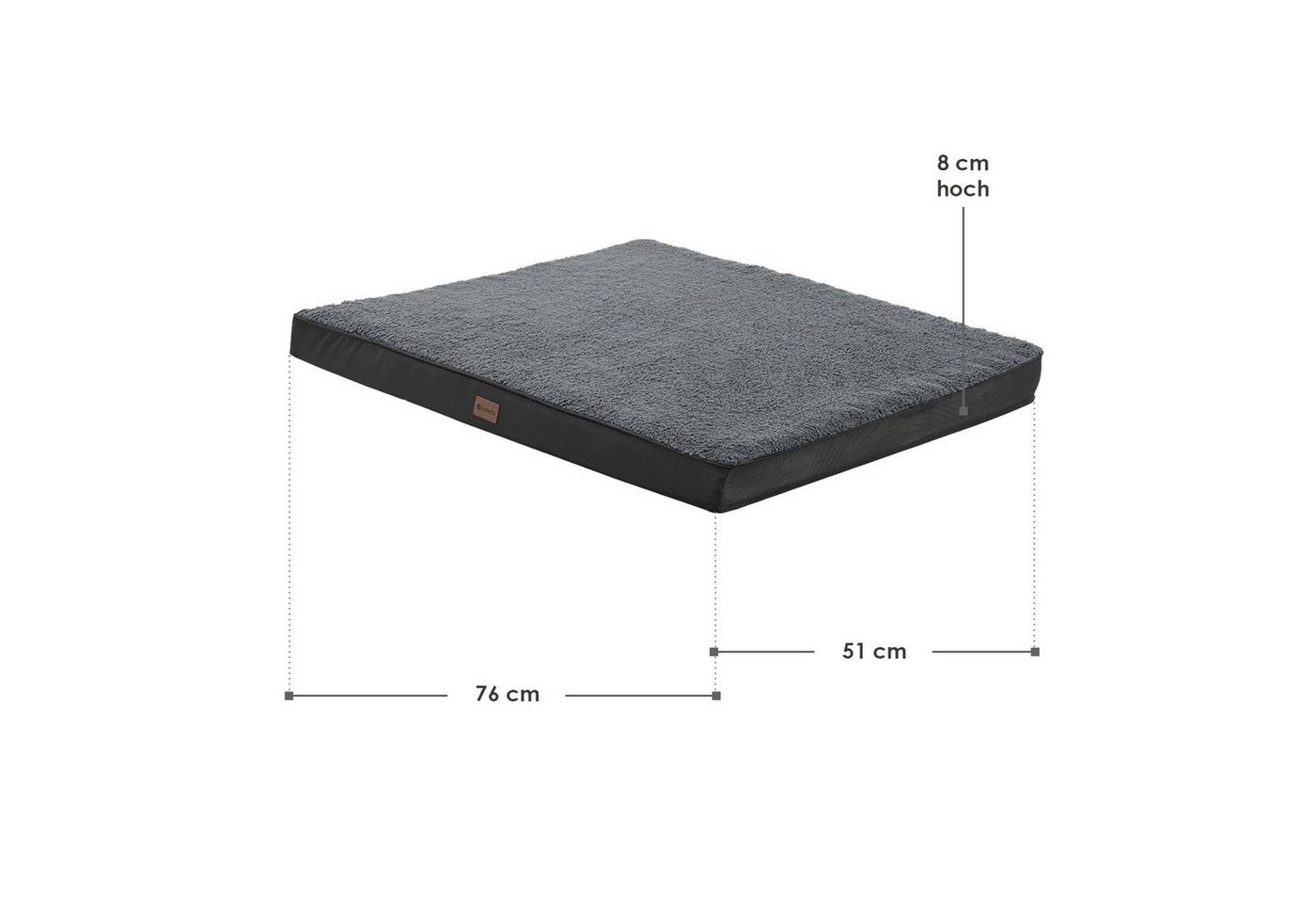 Thumbnail - Juskys Tierbett Milow, Sherpa Fleece, Polyester, Orthopädisches Hundekissen mit waschbarem Bezug