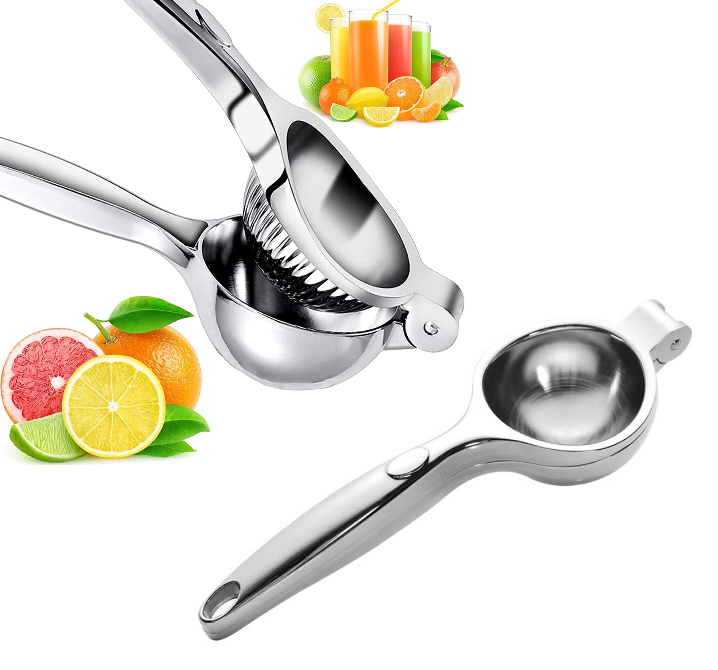 BAYLI Mörser 2er Set Zitronenpresse, manuelle Handpresse - Zitruspresse für Zitro