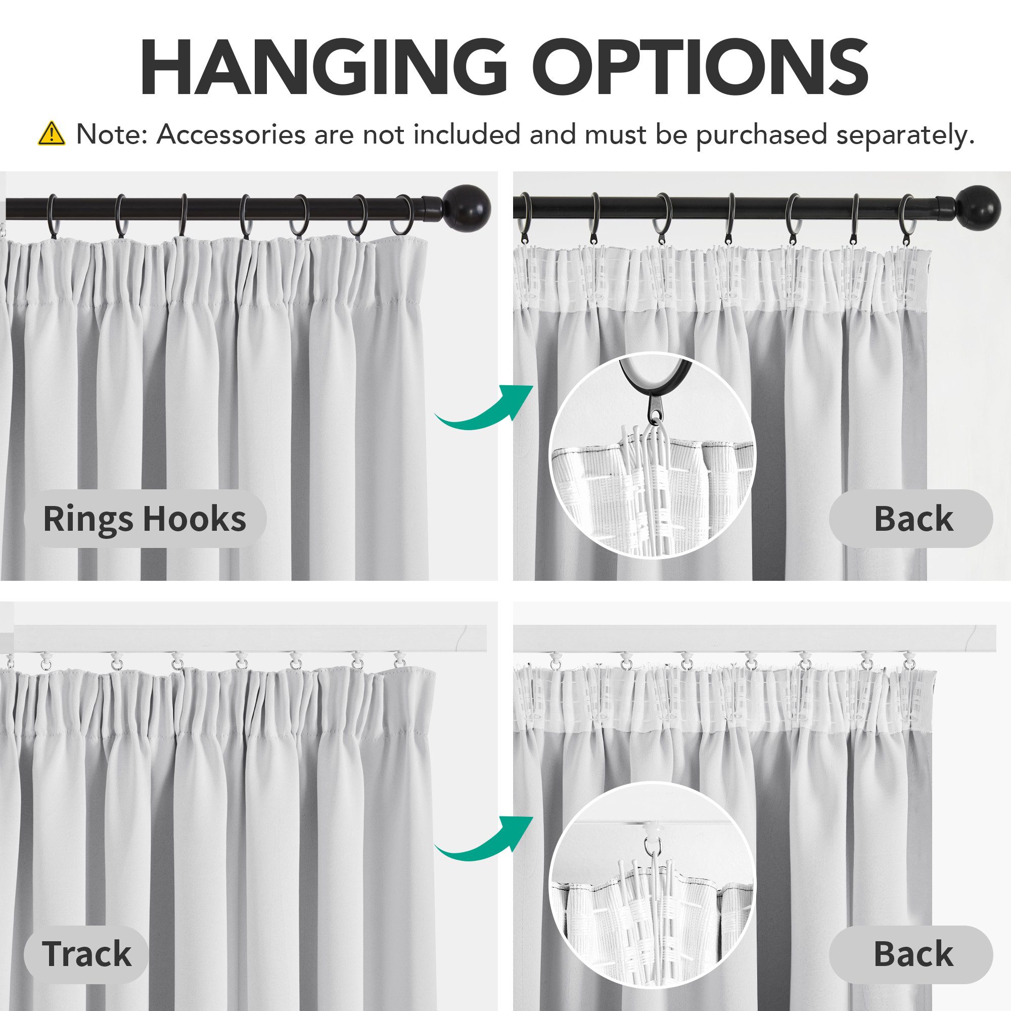 Deconovo Verdunkelungsvorhang Gardinen mit Kräuselband Blickdicht Vorhänge Kälteschutz 1 Stück, Vorhang Verdunkelung Vorhänge Kälteschutz Schlafzimmer Thermovorhang