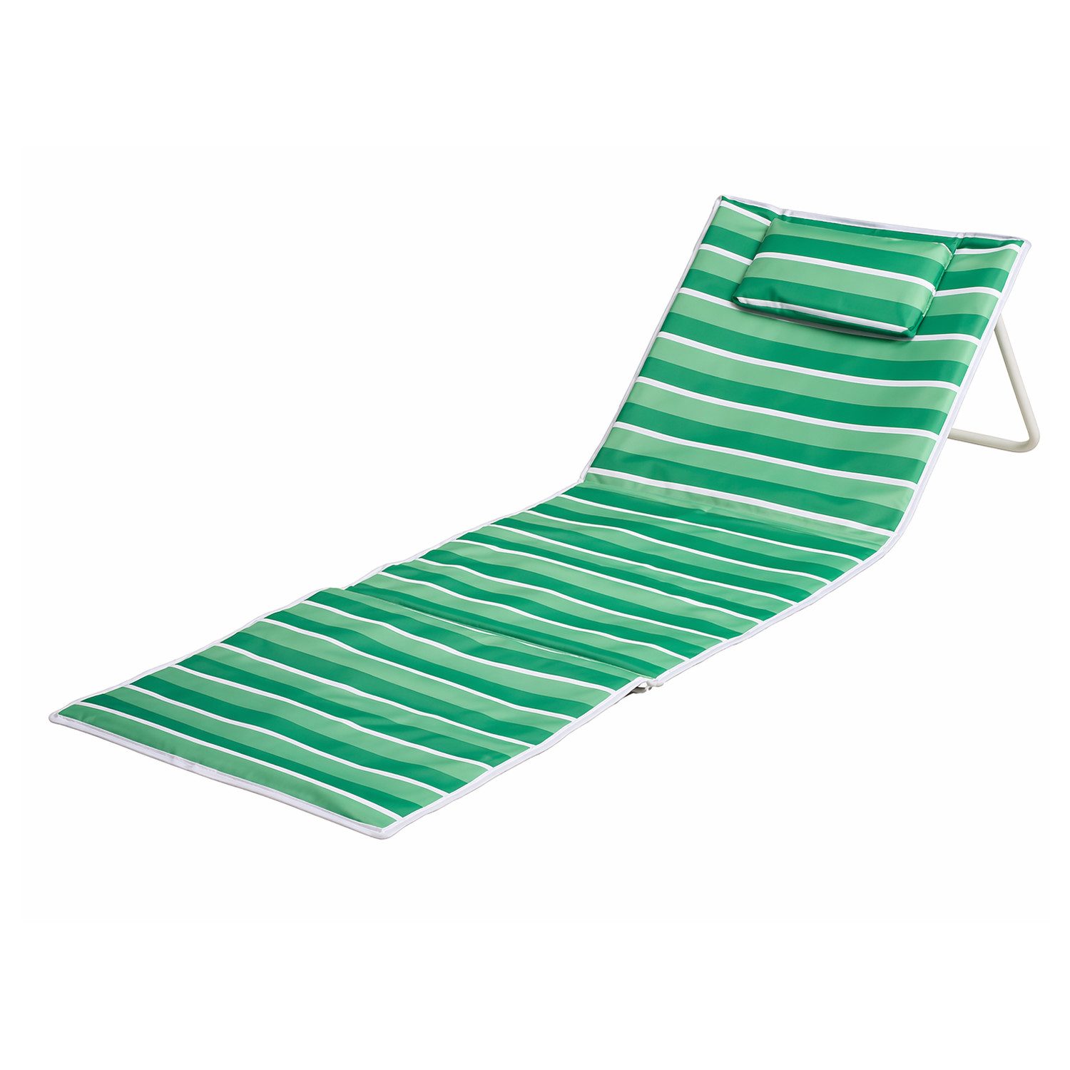 Mojawo Doppelliege Strandliege Strandmatte Rückenlehne Kissen faltbar L153xB53xH41cm Grün