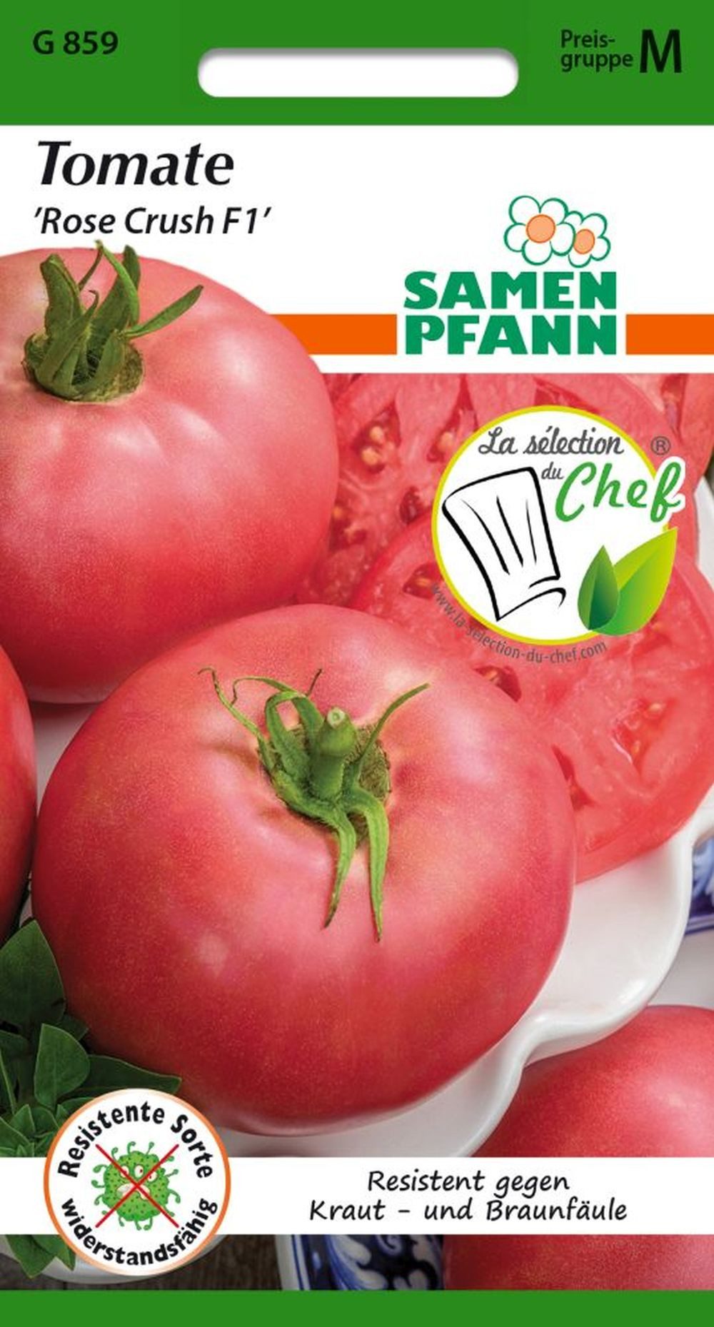 SAMEN PFANN Gemüsesamen Tomate, Rose Crush F1 - Saatgut Tomaten Samen, Solanum lycopersicum, var. Rose Crush F1