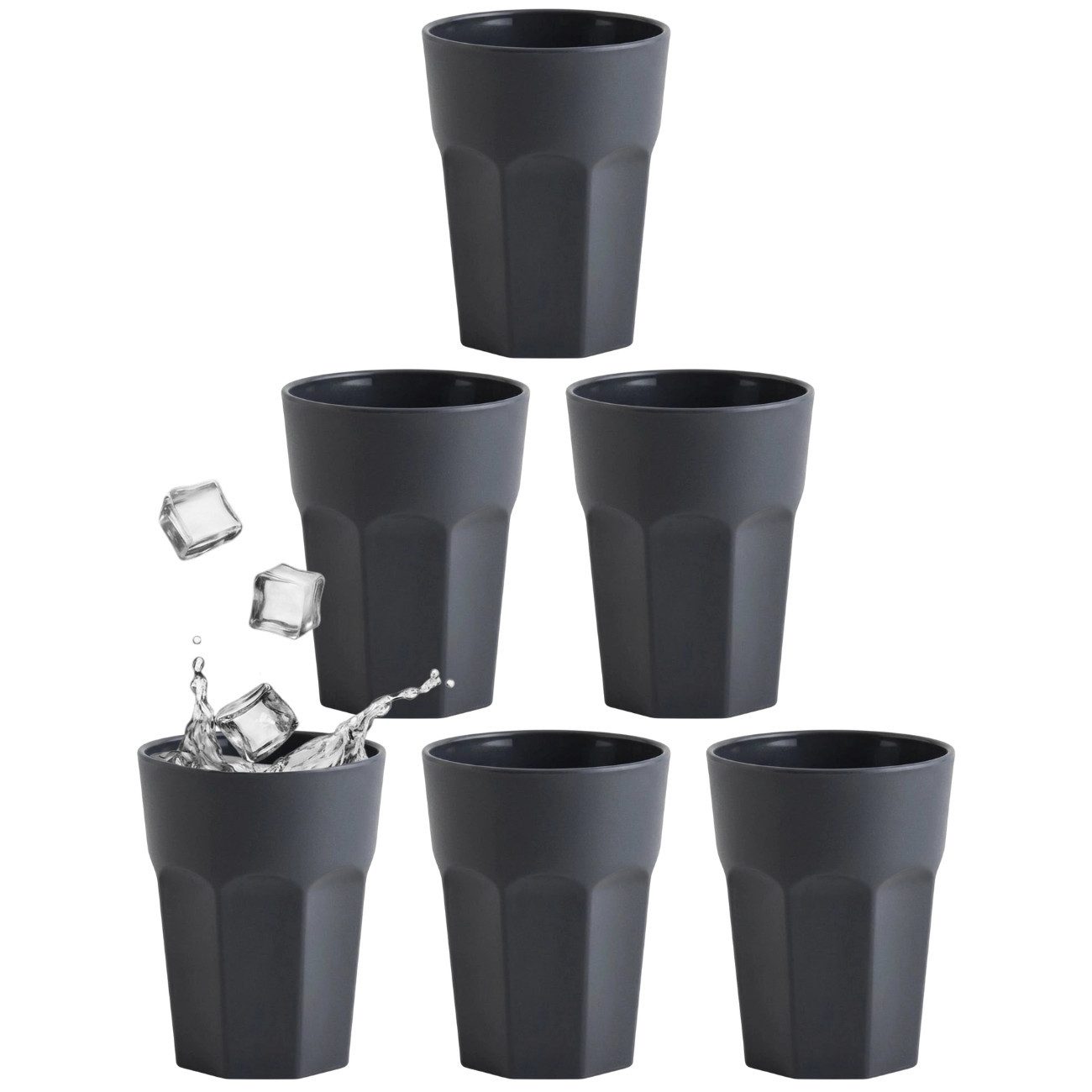 Engelland Becher Kunststoffbecher in modernen Pastellfarben, 250 ml, Mehrweg, 6-tlg., Kunststoff, spülmaschinengeeignet, bruchfest, wiederverwendbar, 250 ml, 0,25 Liter