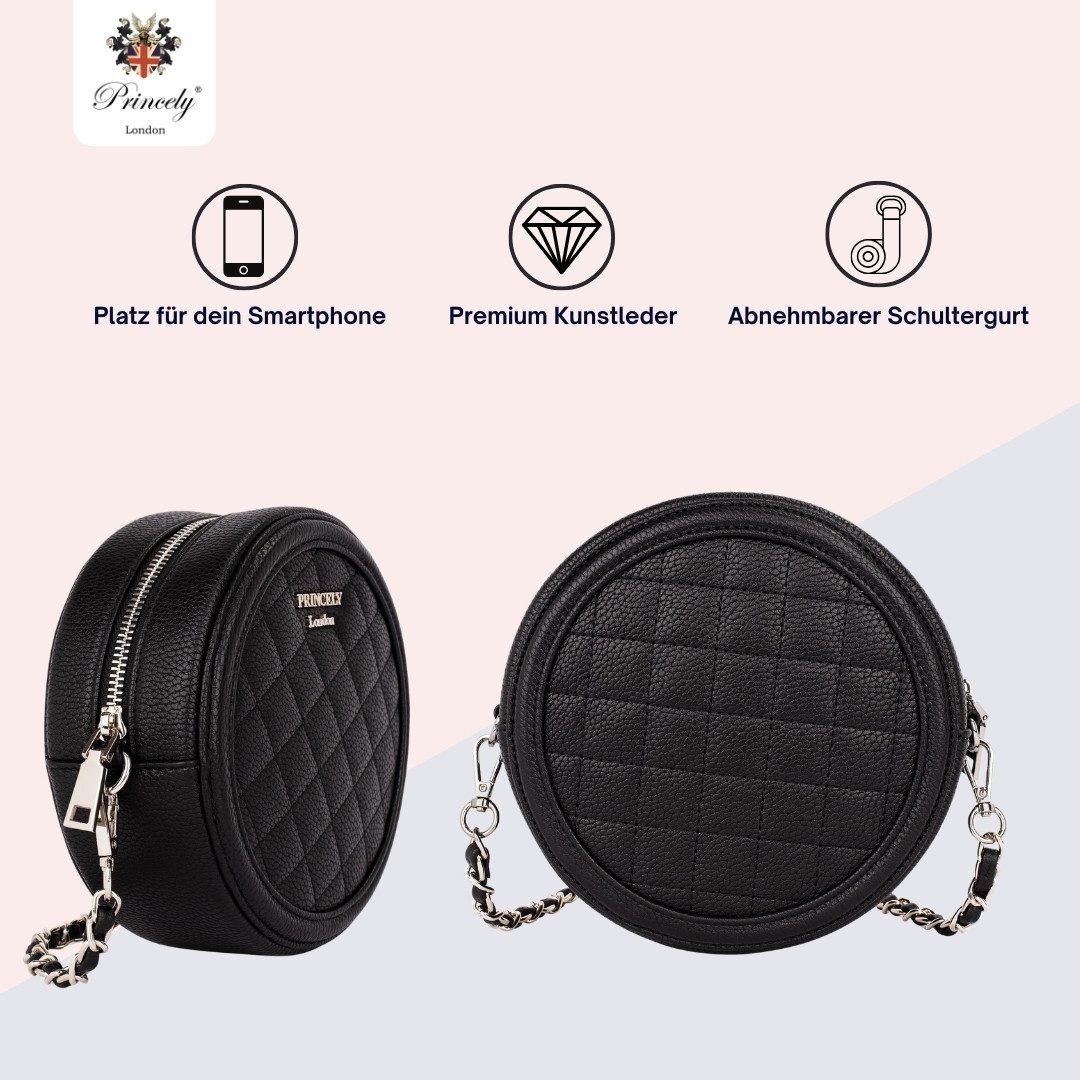 Princely London Schultertasche POLLY - Kompakte runde Handtasche für alles wichtige – Bild 4 von 5