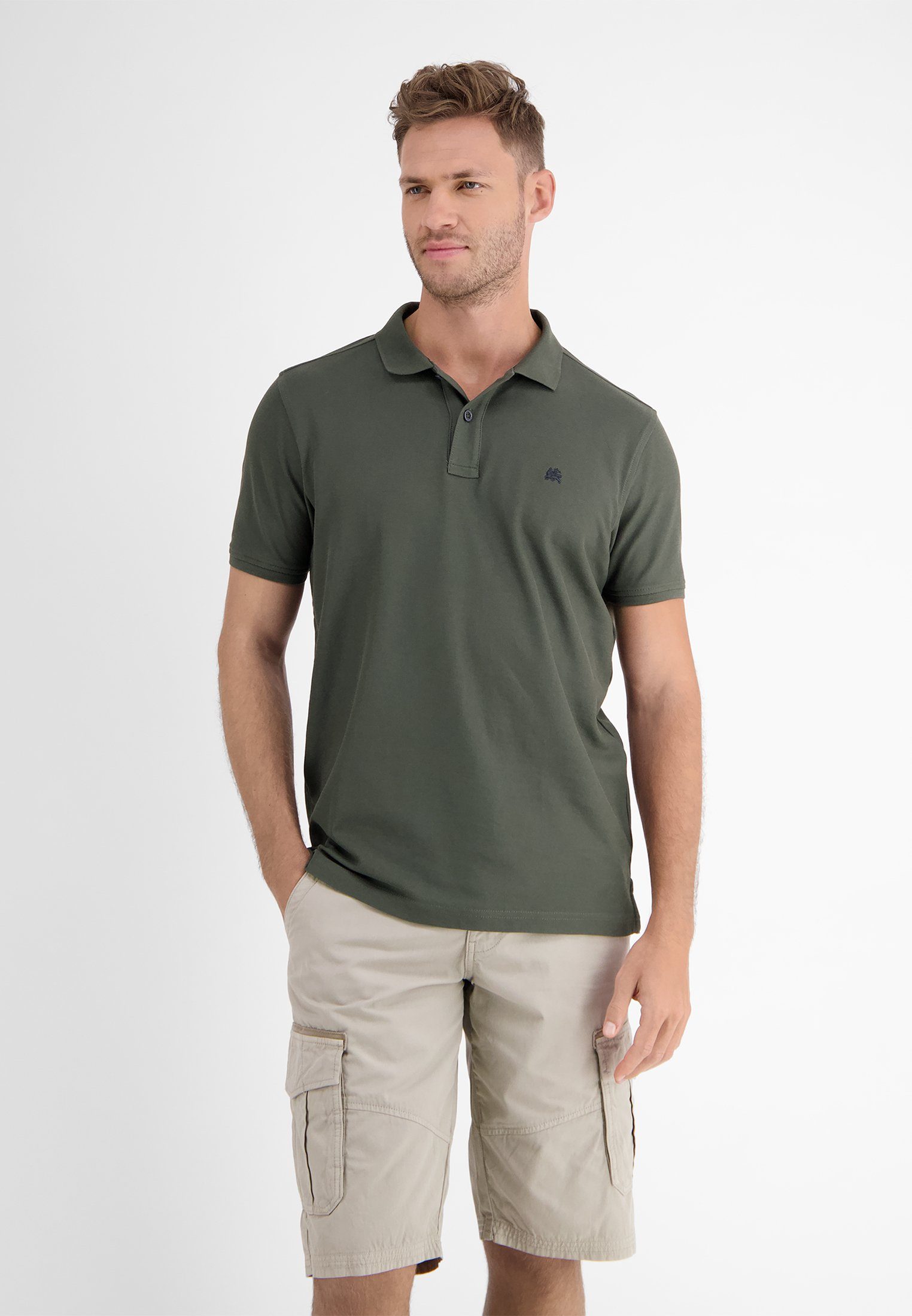 LERROS Poloshirt LERROS Klassischer Polostyle in *Cool & Dry* Piquéqualität CHILLED OLIVE