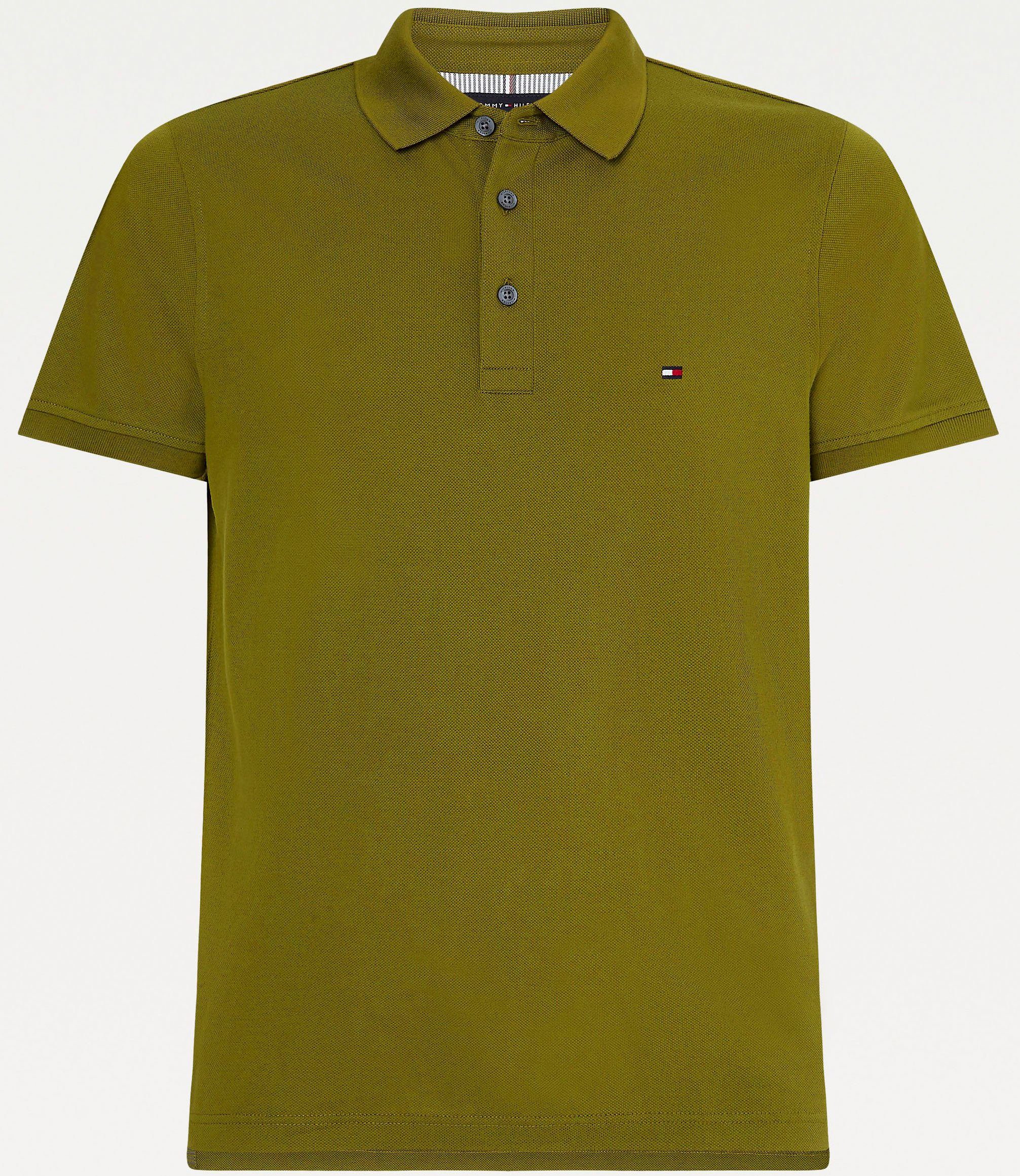 innen green am Poloshirt 1985 Kragen REGULAR puttting Hilfiger Tommy POLO Tommy Hilfiger mit Kontraststreifen