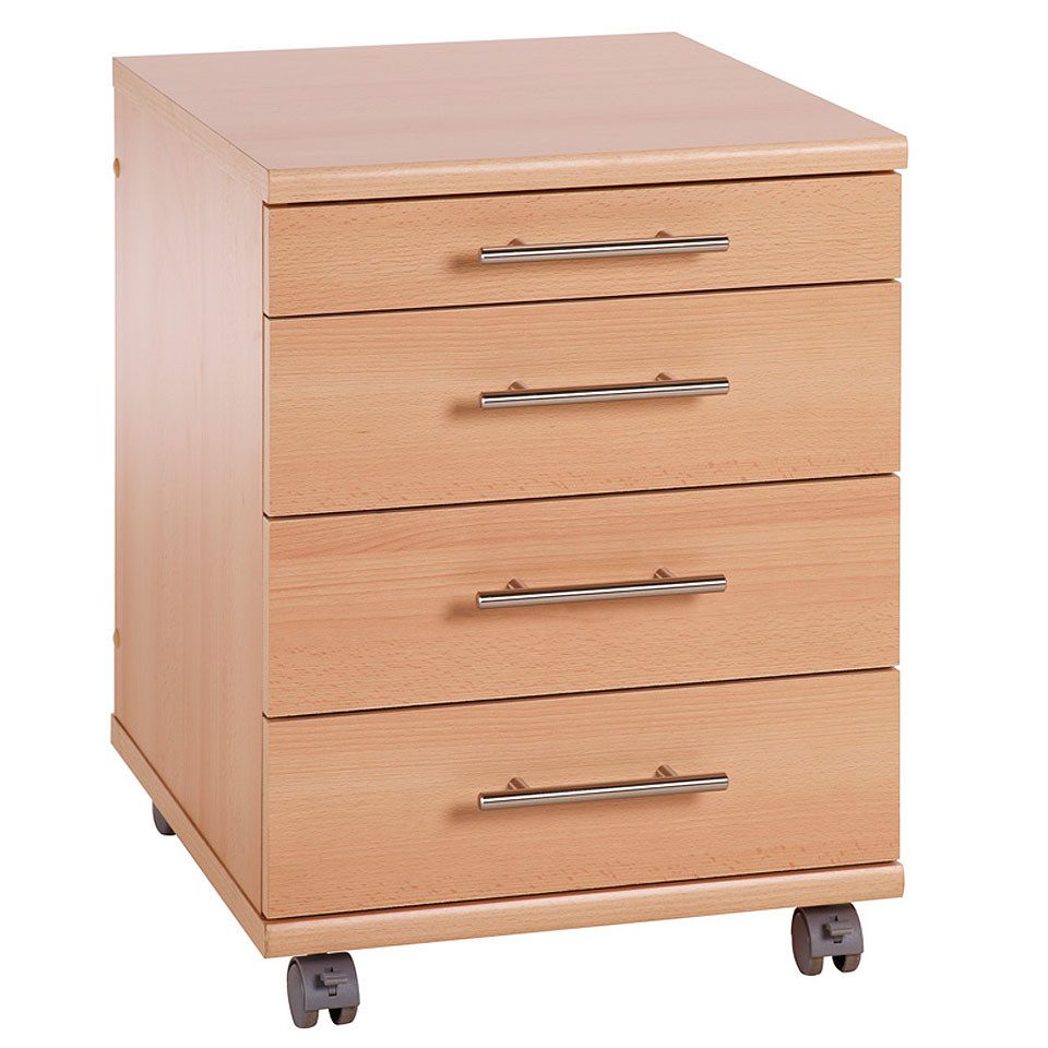 Lomadox Rollcontainer, / Standcontainer TYP527 Buche Nachbildung, BxHxT ca.: 42x57x50 cm