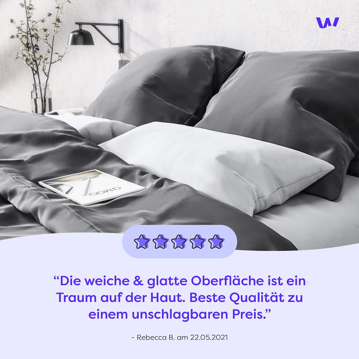 Wolkenfeld Kissenbezug Mako-Satin Baumwolle Kopfkissenbezug - günstig online kaufen