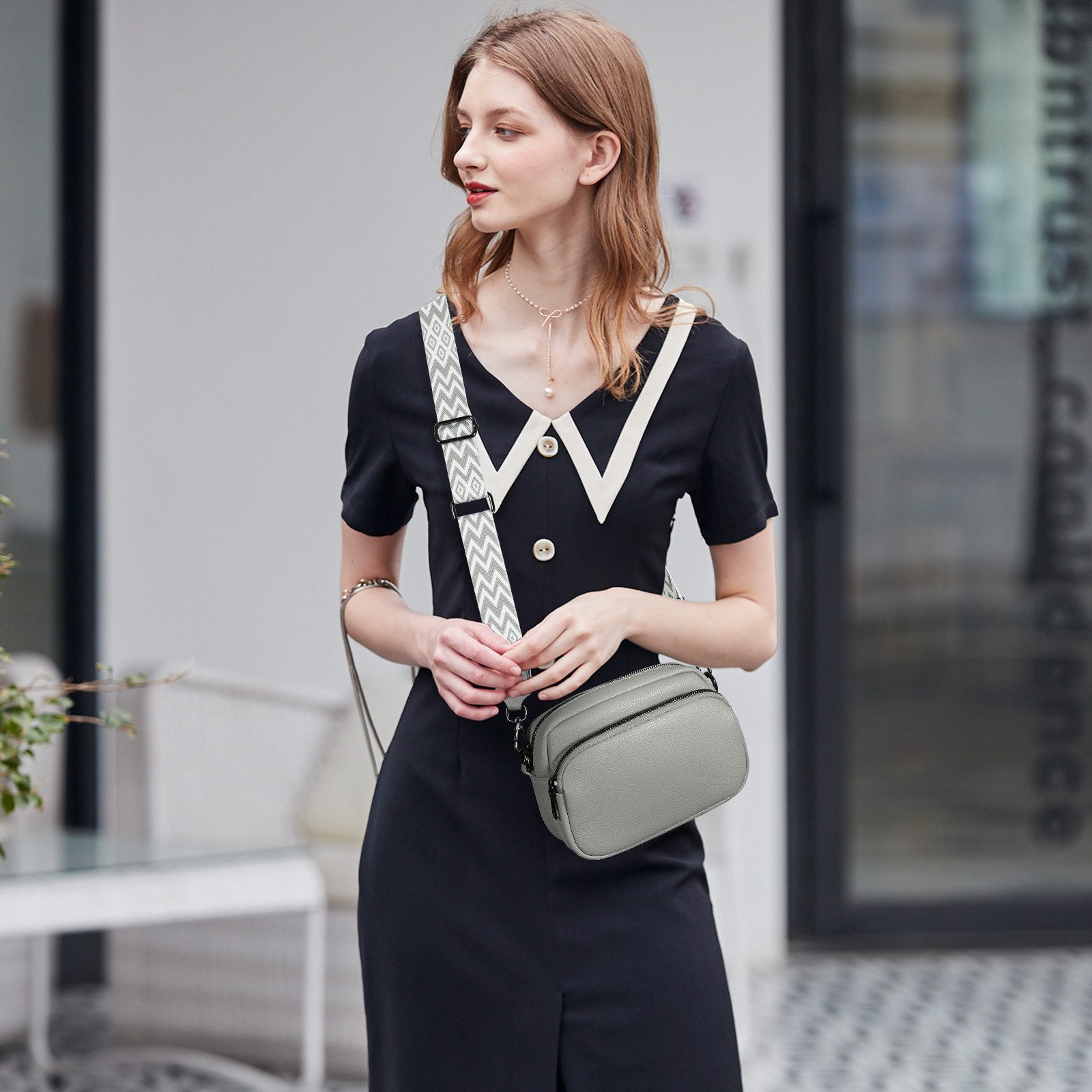 TAN.TOMI Umhängetasche Damen Handy Umhängetasche Kunstleder Crossbody Bag Damen (mit 3 fächern Handtasche mit Verstellbar Abnehmbar Schultergurt), Handytasche zum Umhängen, Moderne Handtasche Damen