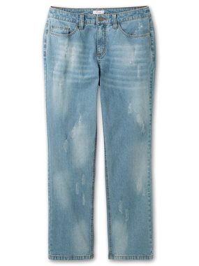 Sheego Gerade Jeans Große Größen mit Destroyed-Effekten, extralang