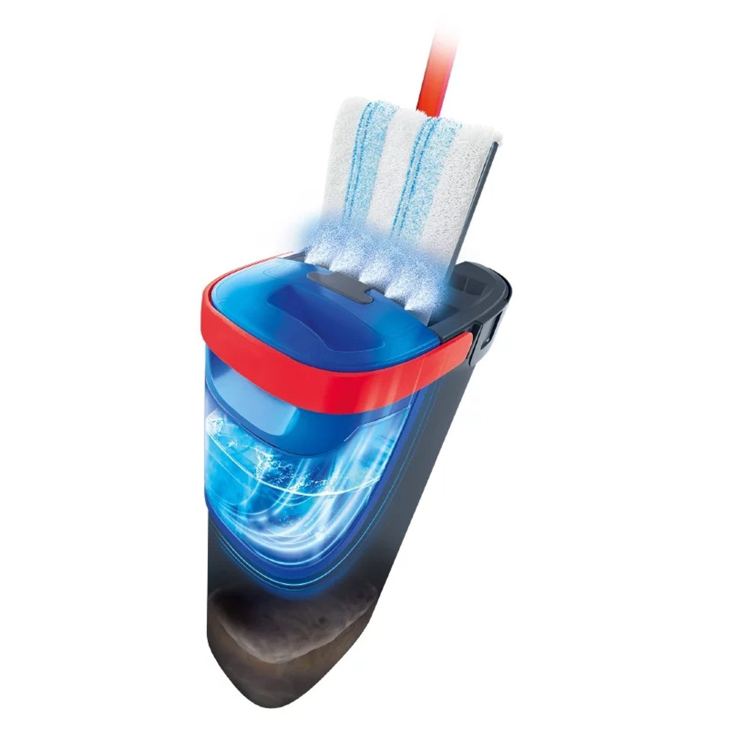 Vileda Wischmopp Flachmopp mit Behälter Vileda H2prO 2 Einsätze, 100 % Trennung von sauberem und schmutzigem Wasser