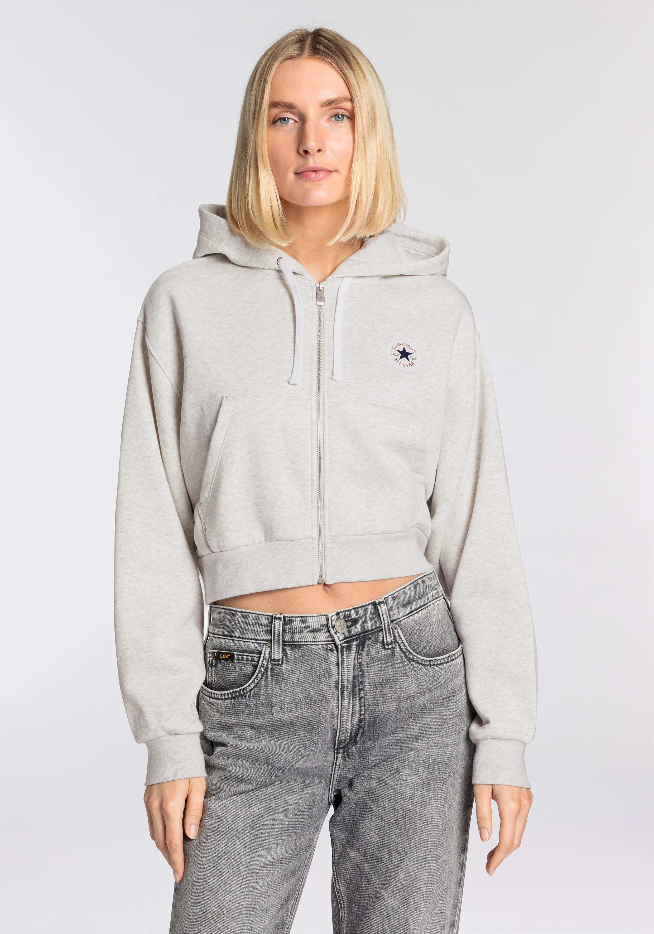 Converse Sweatjacke WOMEN'S CONVERSE RETRO FULL-ZIP HOODIE (1-tlg) cropped günstig online kaufen