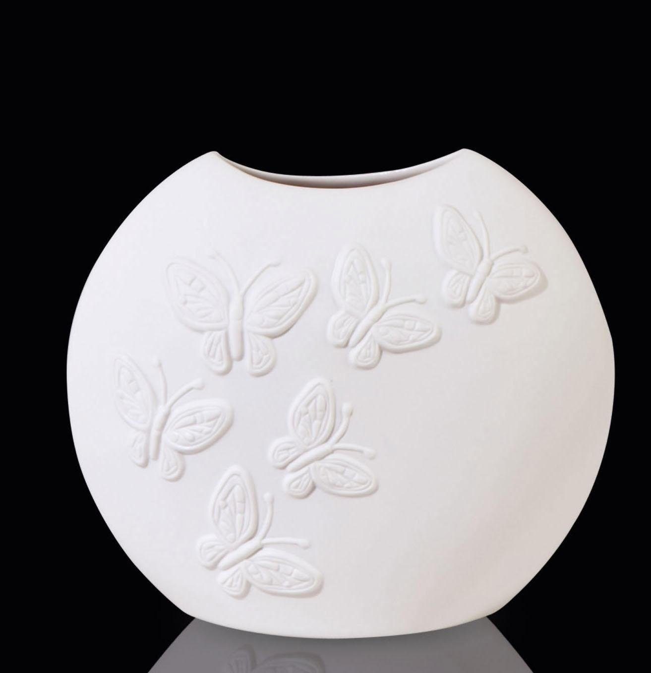 1 In Tischvase, Dekovase Vase Papillon Porzellan Kaiser Handarbeit (Stück, St), gefertigt Dekoartikel