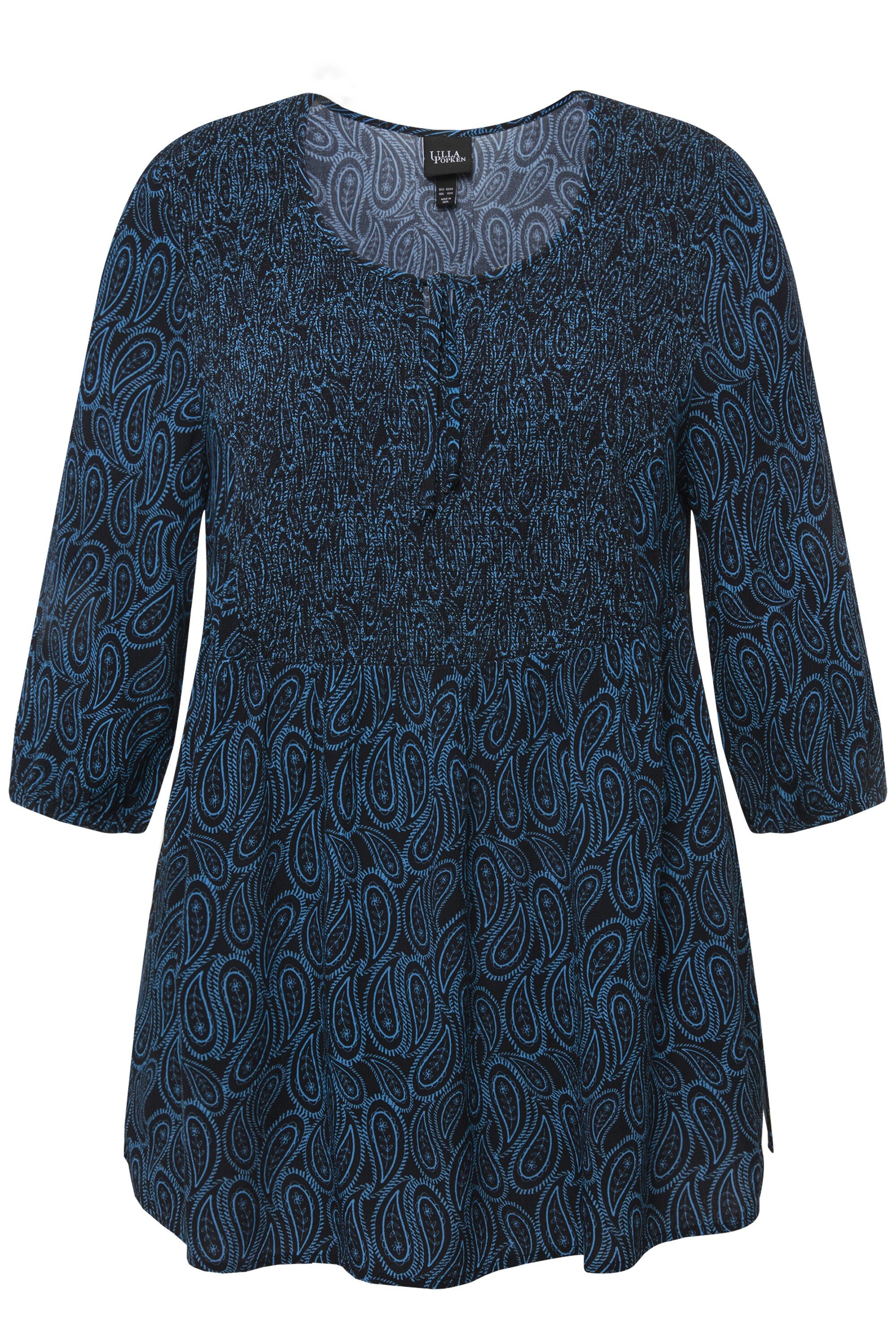 Ulla Popken Tunika Bluse gesmokt A-Linie günstig online kaufen