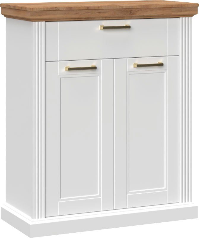 OTTO home Garderoben-Set Tara, (Set, 5-St., Garderobenschrank,Schuhschrank,Schuhbank,Garderobenpaneel,Wandspiegel), UV-Lack auf Wasserbasis