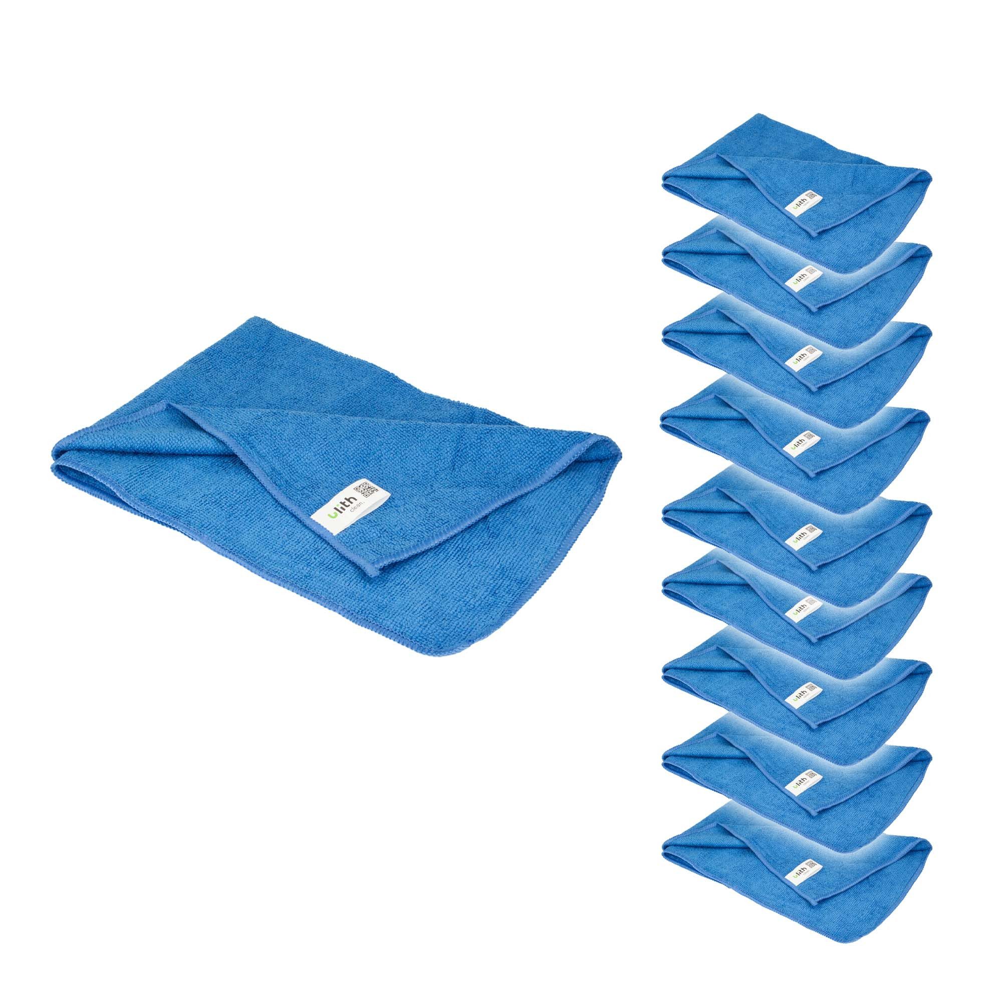 Ulith Clean-Profi Microfasertuch (10 Stück), 40 x 40 cm, Blau, 300 GSM Mikrofasertuch (blau)