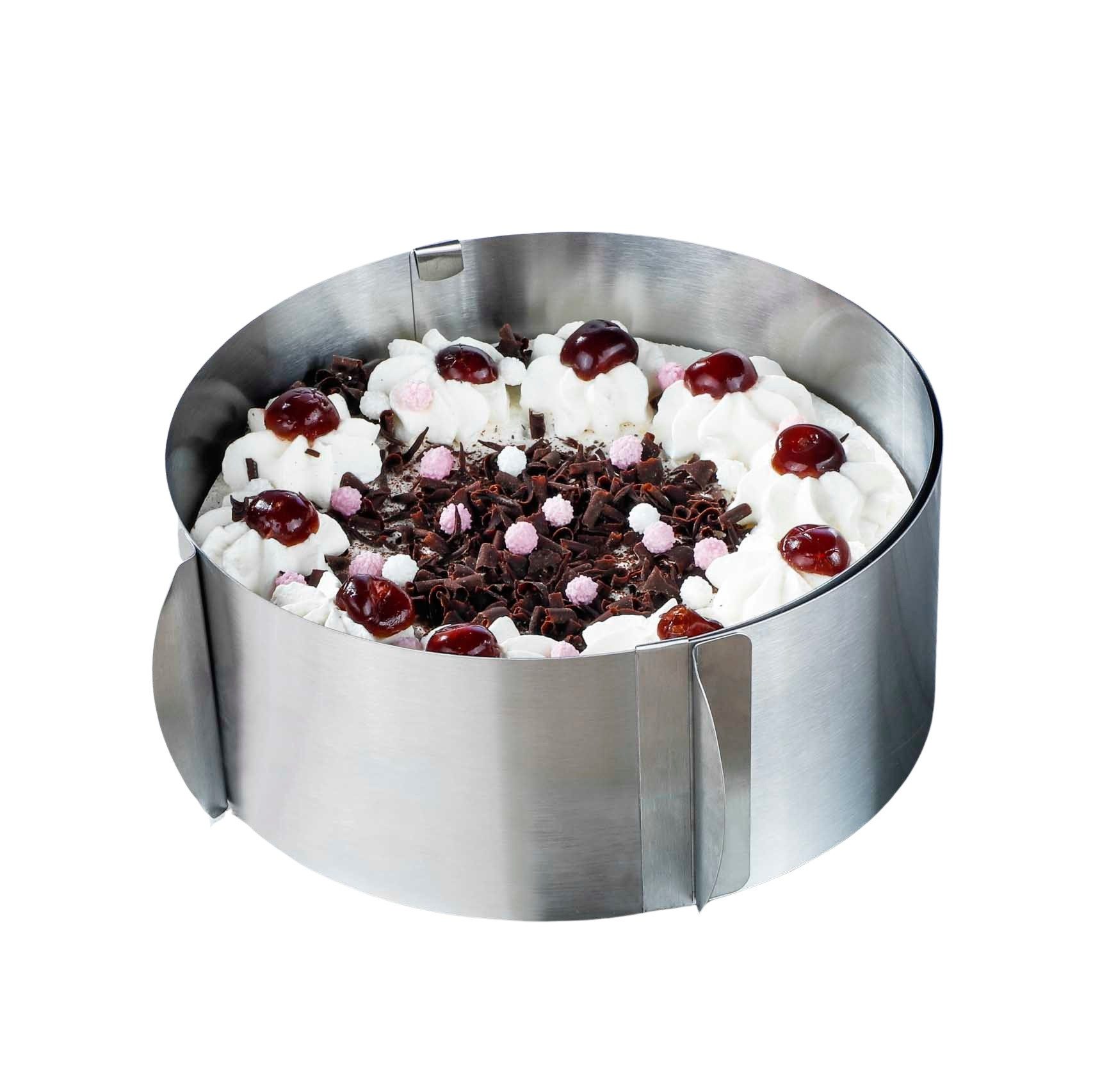 HI Tortenwerkzeug Tortenring Ø16- Ø30cm verstellbar perfekt für Schichttorten Höhe