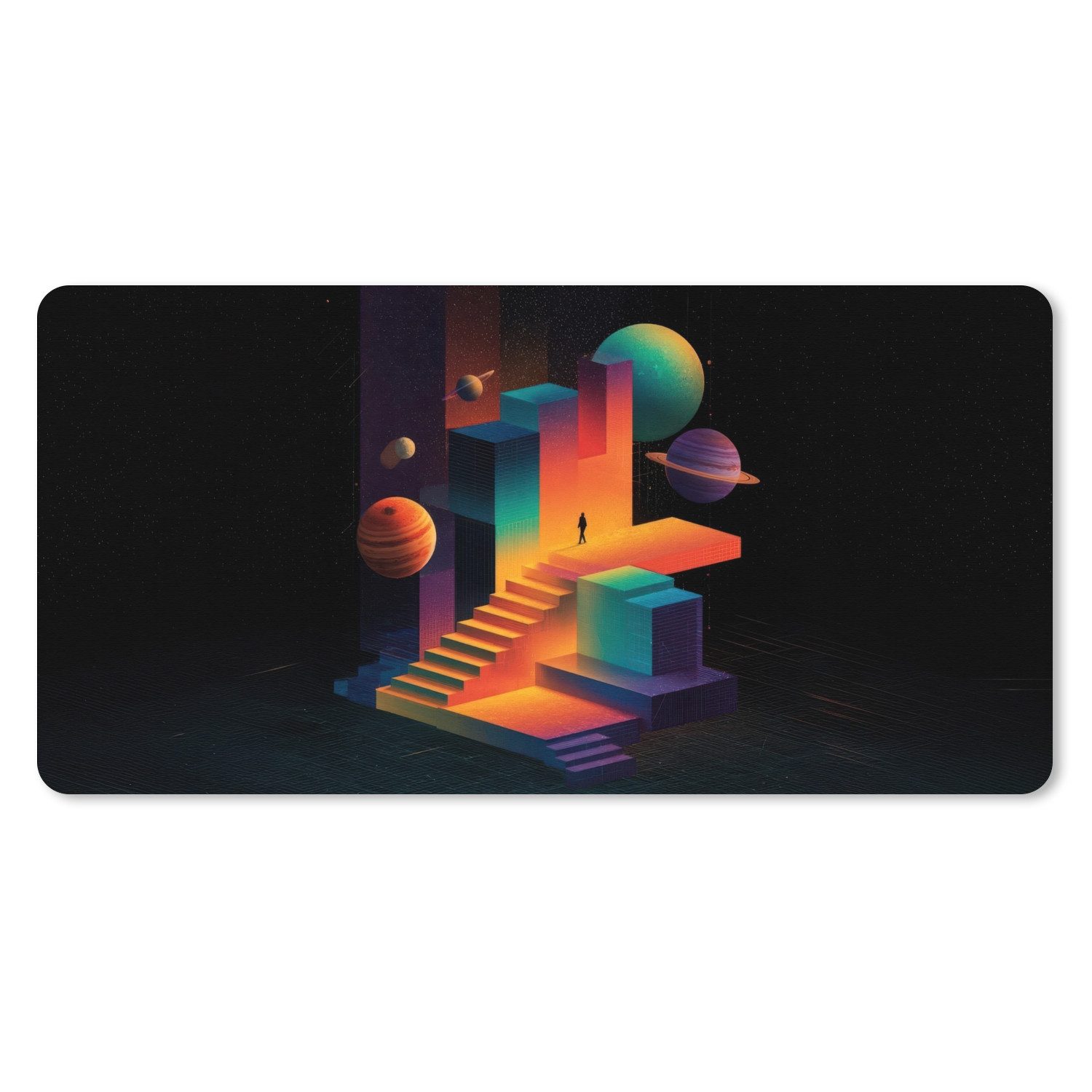 MuchoWow Mauspad 3-2 (1-St), Gaming, Büro, Mousepad XXL, Großes, Mausunterlage, 80x40 cm