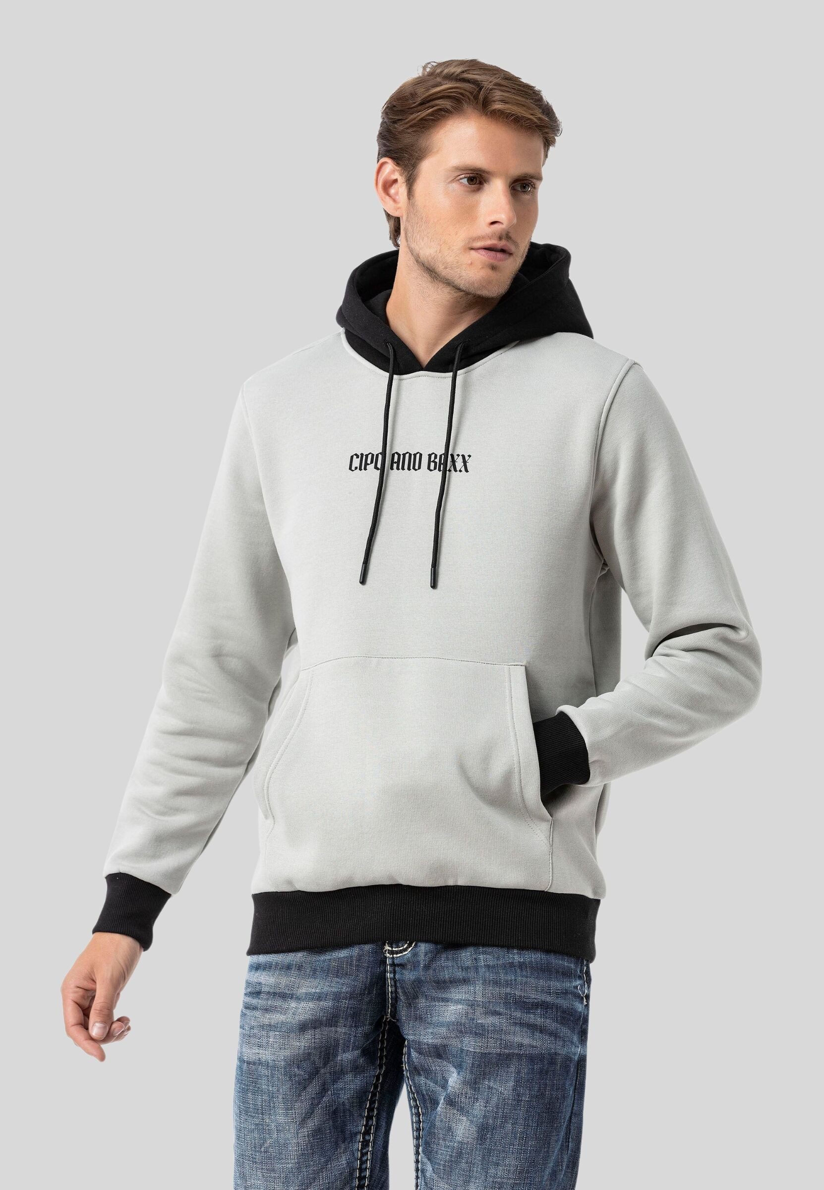 Cipo & Baxx Kapuzenpullover Sweatshirts (1-tlg) im Kontrast-Look