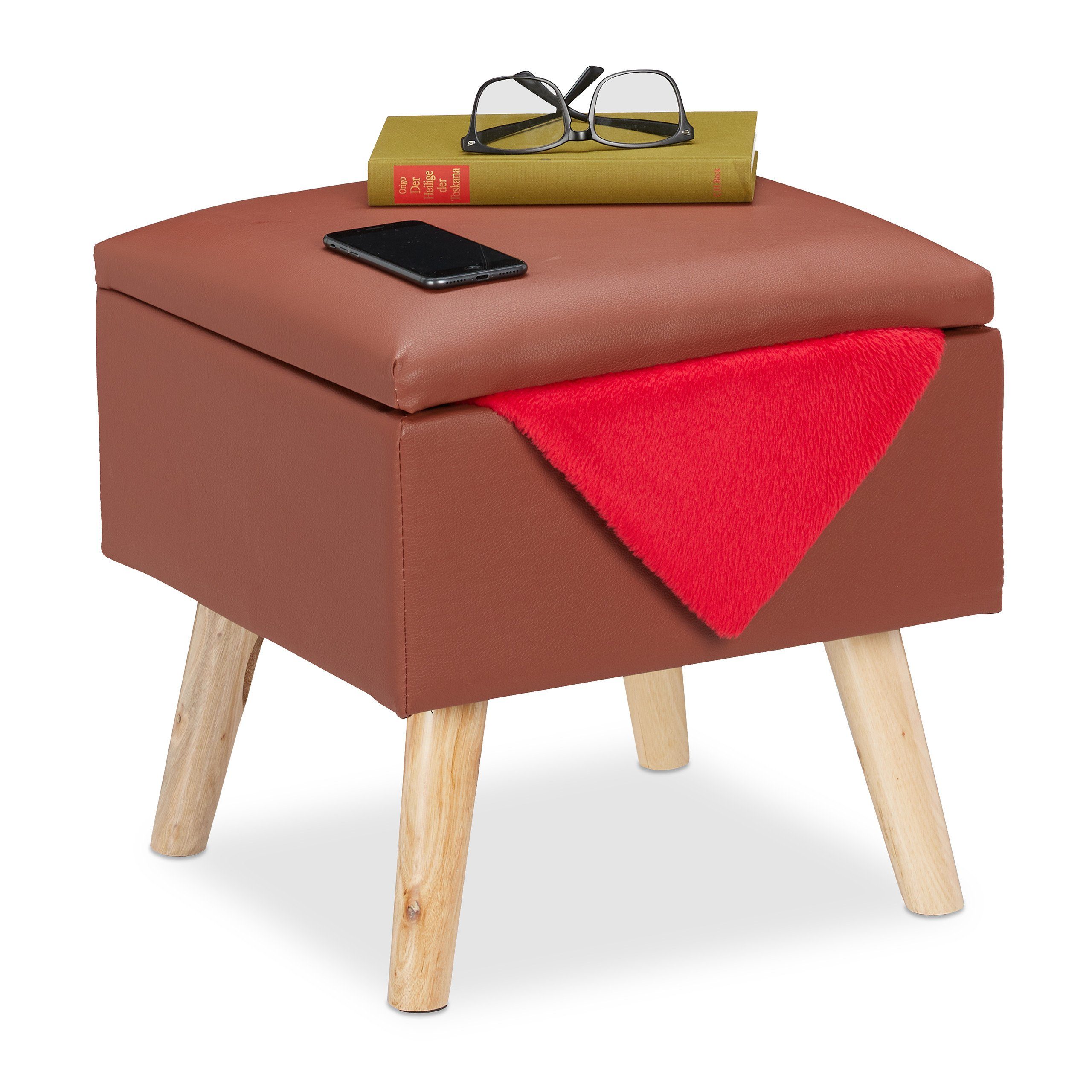 relaxdays Sitzhocker »Sitzhocker mit Stauraum Kunstleder« online kaufen