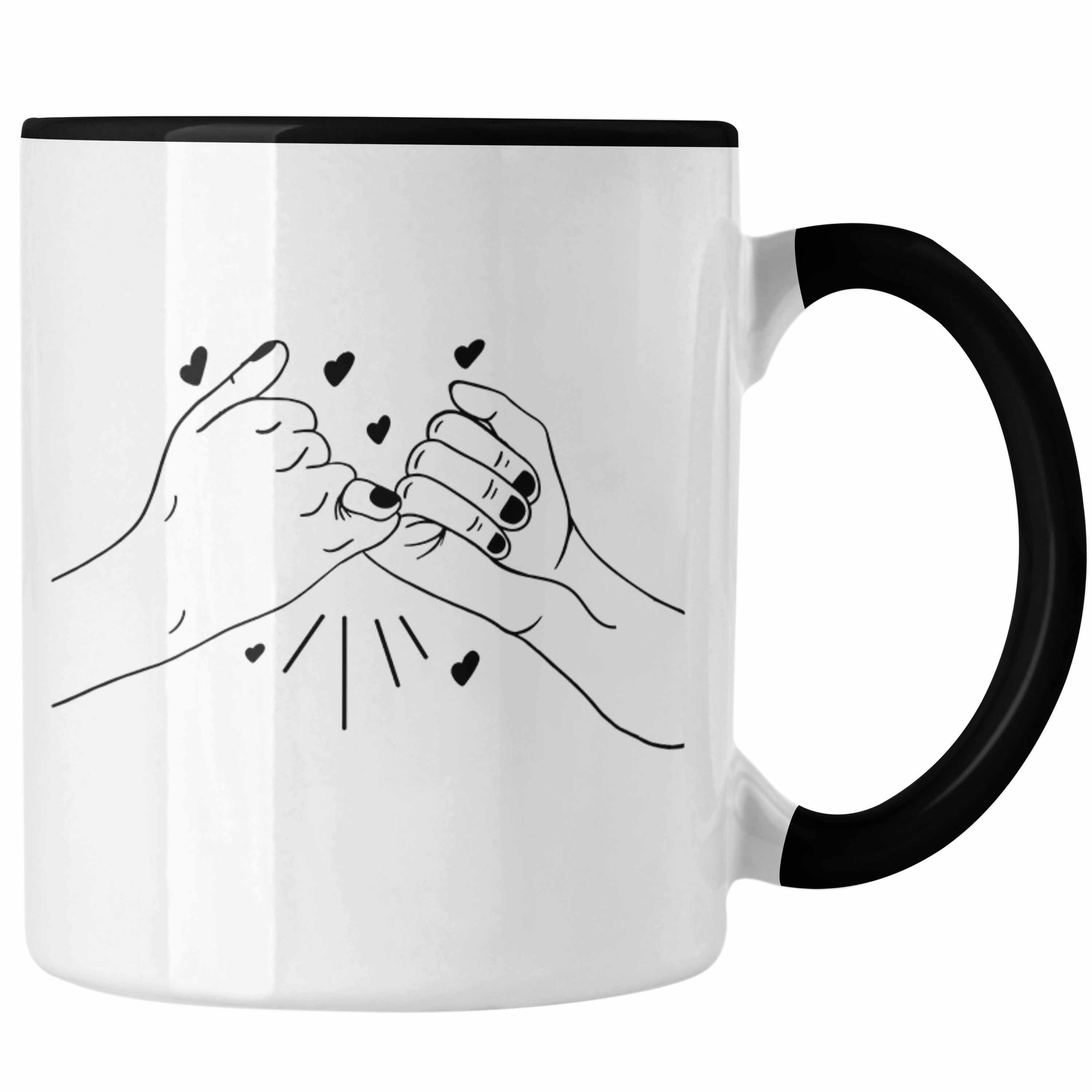 Trendation Tasse Beste Freundin Tasse Geschenk BFF Kaffeetasse Best Friends Tassen Ges Schwarz