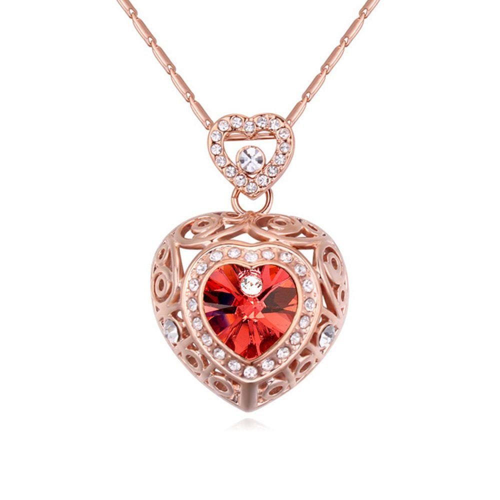 Ketten-Set Kette Red Heart Rosegold aus Messing Damen