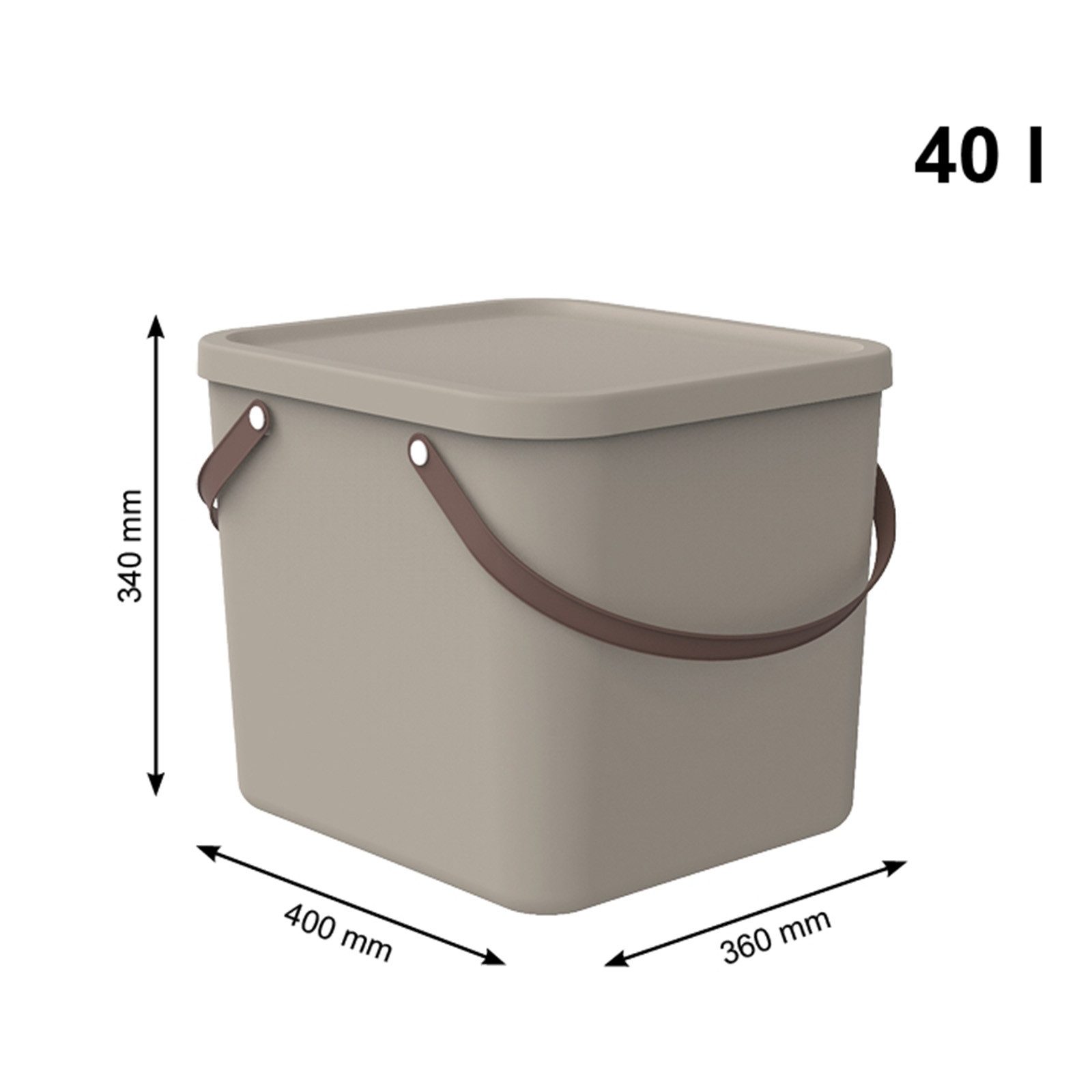 rotho Aufbewahrungsbox 'ALBULA' mit Henkel, 40 l, cappuccino – Bild 3 von 5