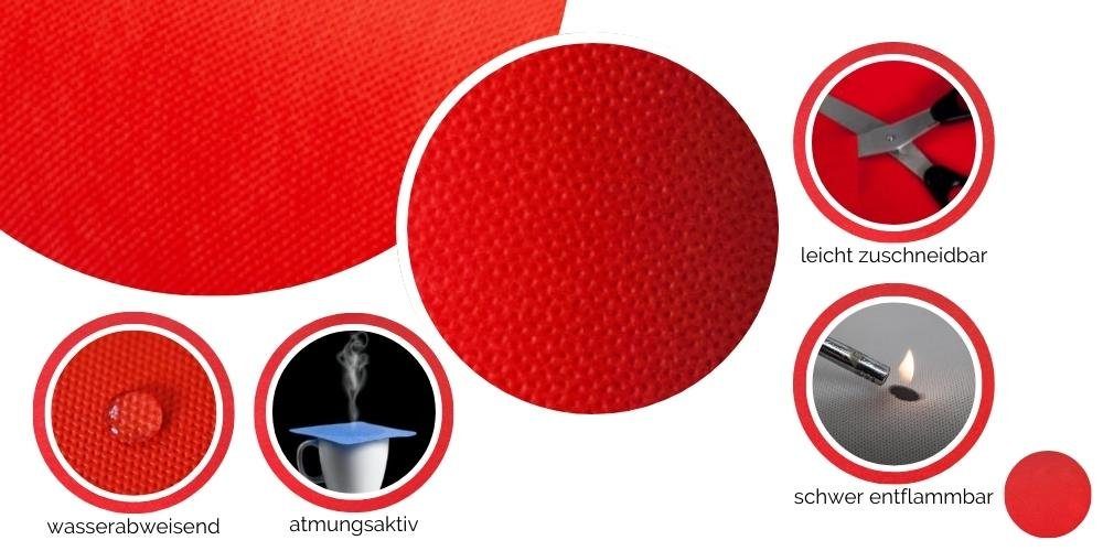 Sensalux Tischläufer Rot Vlies, Breite wählbar + Farbe Tischläufer, Sensalux stoffähnliches