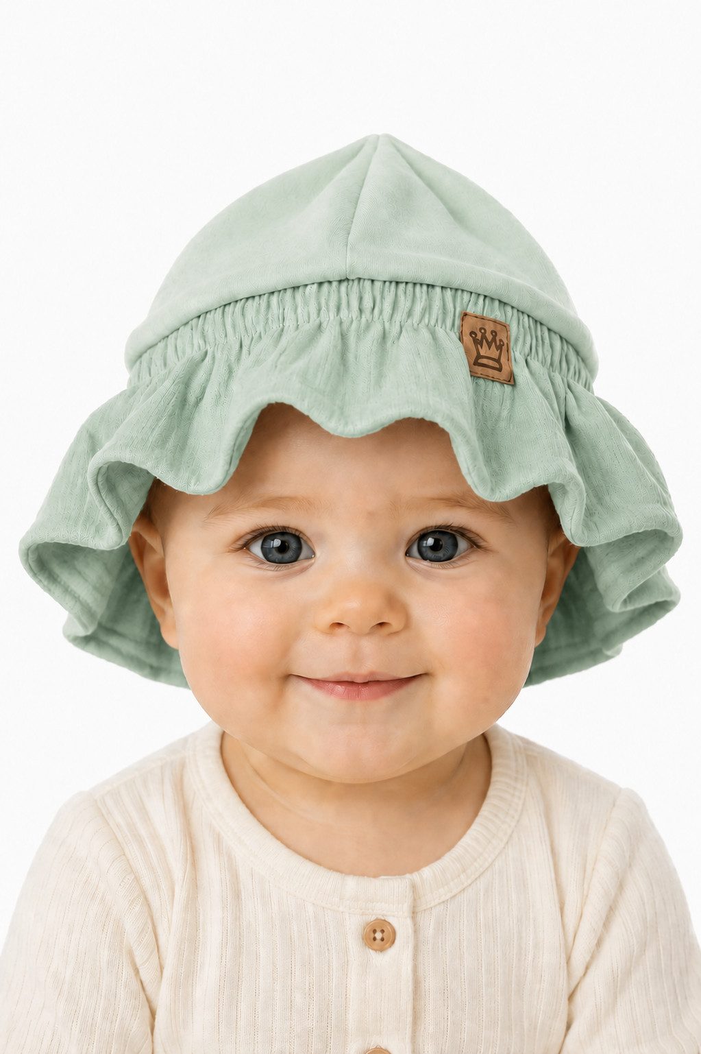 La Bortini Fischerhut Baby Mütze Babymütze für Neugeborene Erstlingsmütze (für Mädchen, in verschiedenen Farben) aus Baumwolle, Sommermütze 32 bis 52cm KU