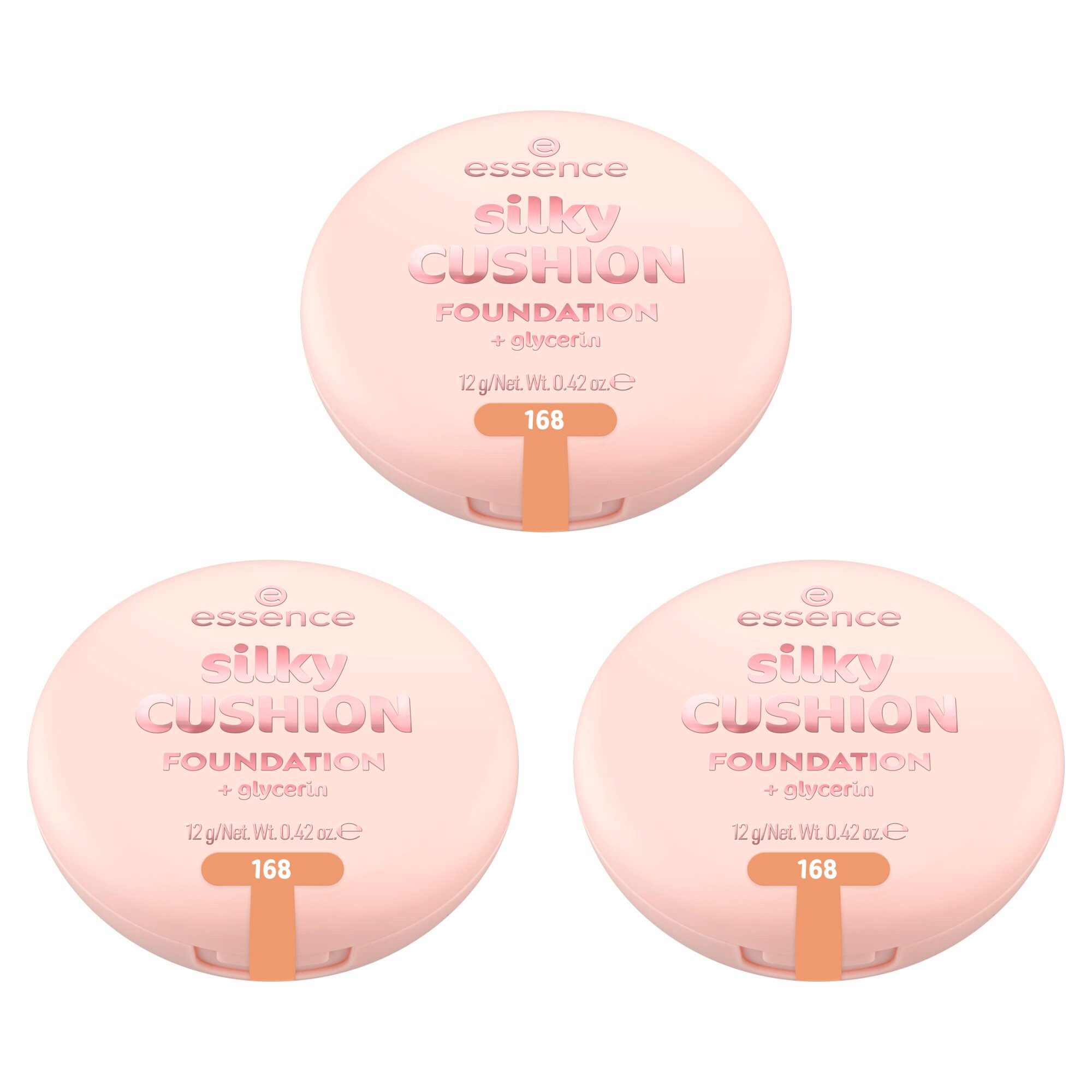 Essence Foundation silky CUSHION FOUNDATION, 3-tlg.