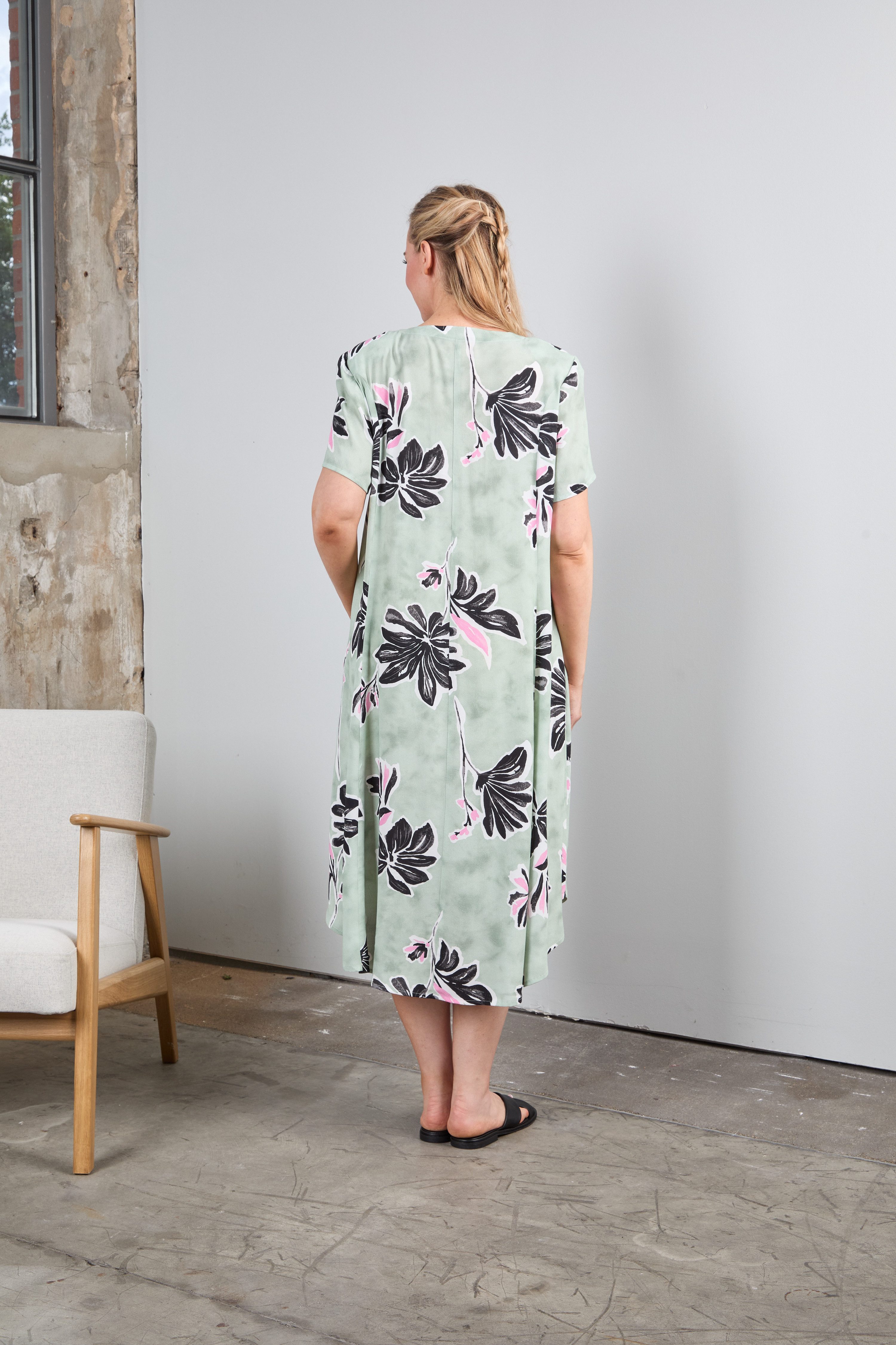 Mona Lisa Druckkleid Große Größen Sommerkleid in A-Linie mit Taschen