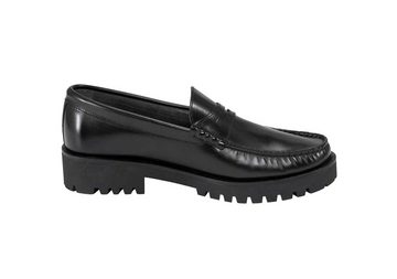 heine HEINE Damen Leder-Slipper, schwarz Slipper