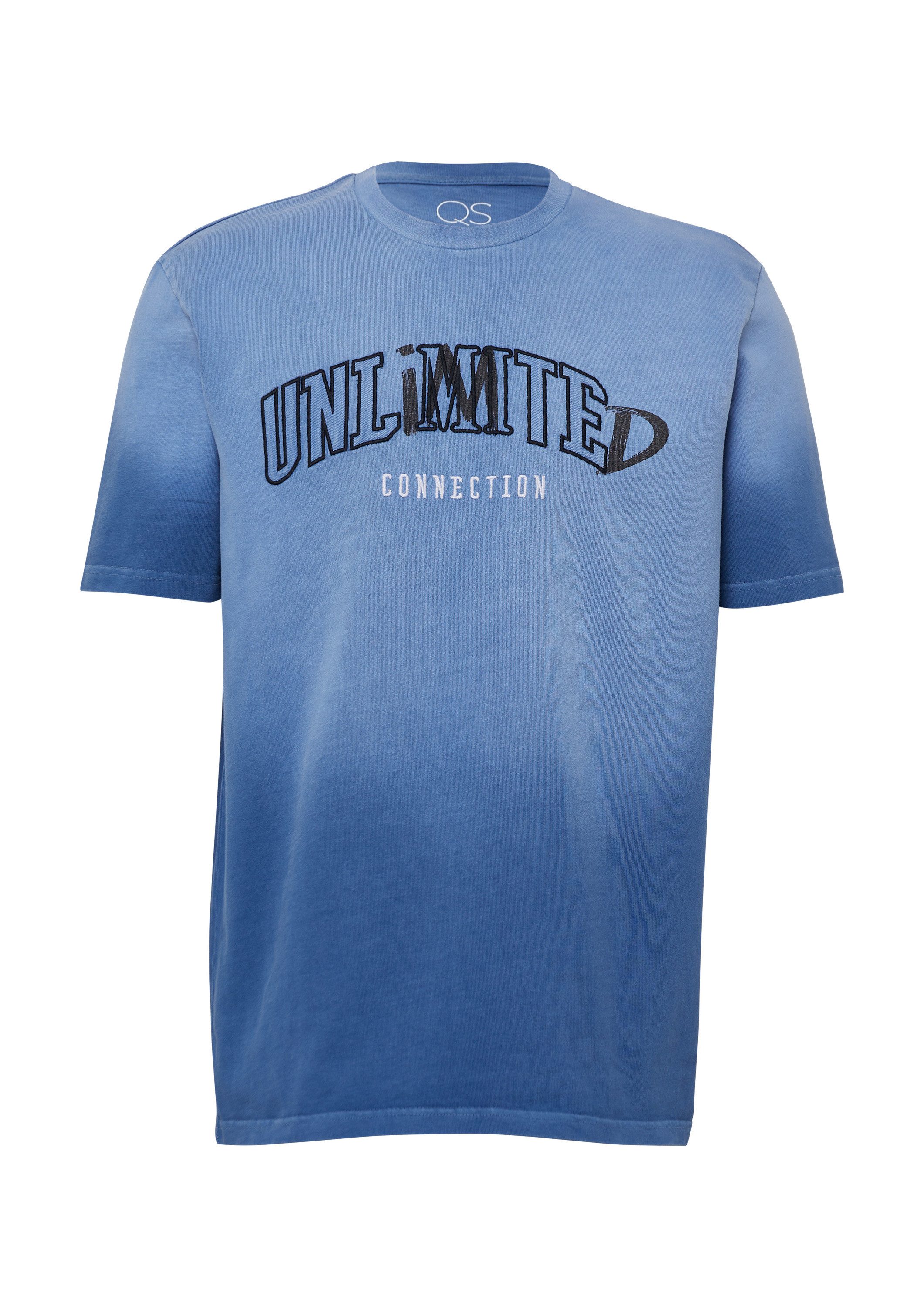 QS Kurzarmshirt T-Shirt T-Shirt mit Farbverlauf und Artwork