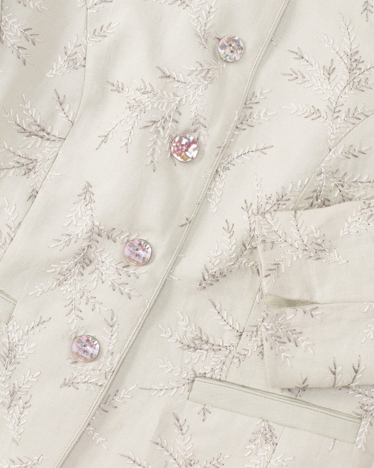 White Label Jackenblazer Leinen-Stehkragenjacke