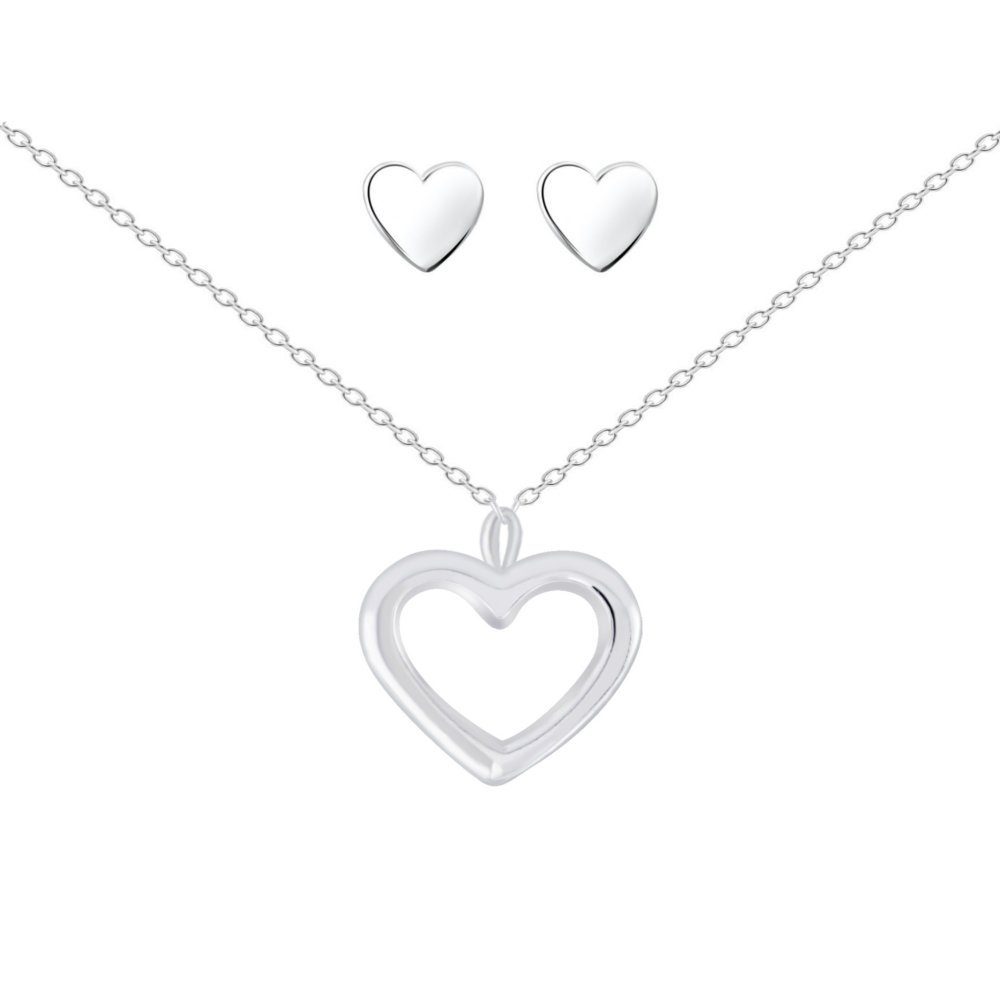 ALEXANDER YORK Schmuckset HERZ OFFEN, 4-tlg. (Kette mit Anhänger, Ohrstecke günstig online kaufen
