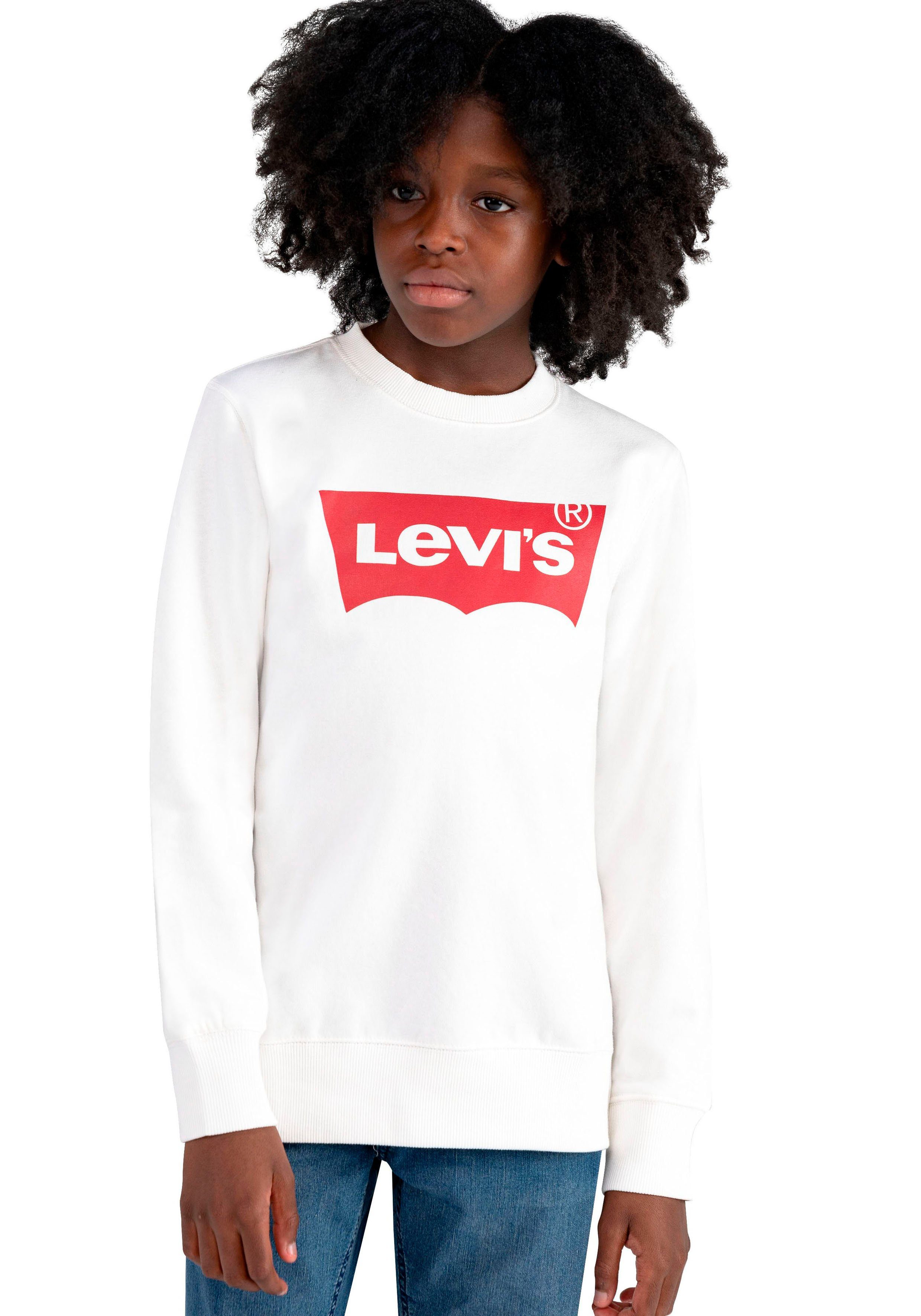 Hochzeitsgeschenk Levi's® Kids Sweatshirt white CREWNECK BOYS BATWING for