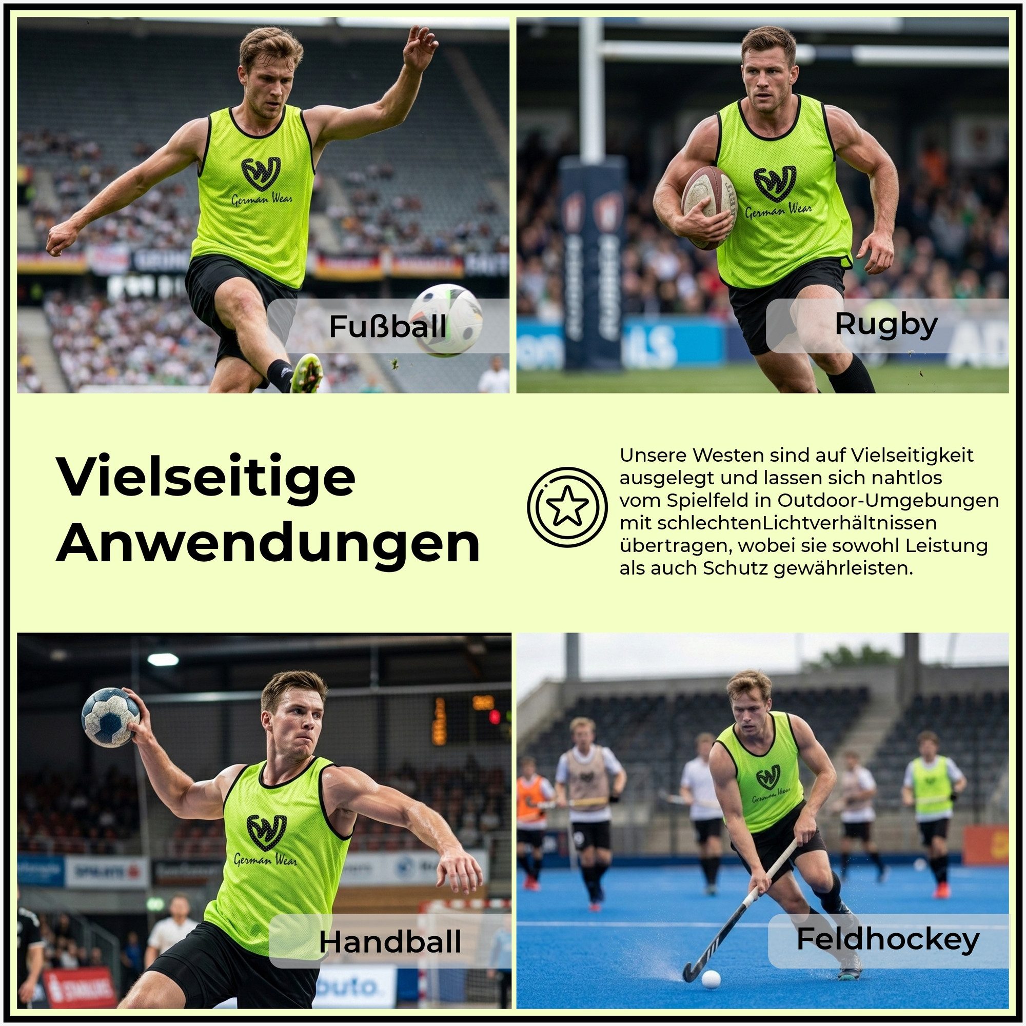 German Wear Trainingsleibchen GWLB01 6er Pack (Spar-Set, 6er-Pack) 6er pack Fußball Leibchen Trainingsleibchen