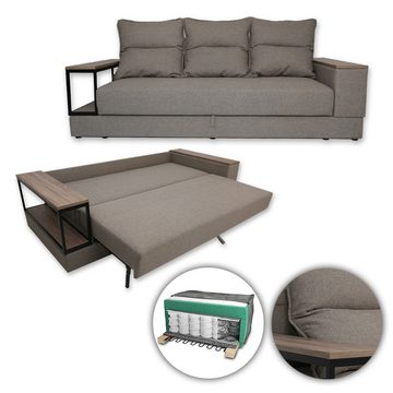 VitaliSpa® Schlafsofa Schlafcouch Boxspringsofa Garret Schlaffunktion Bettkasten