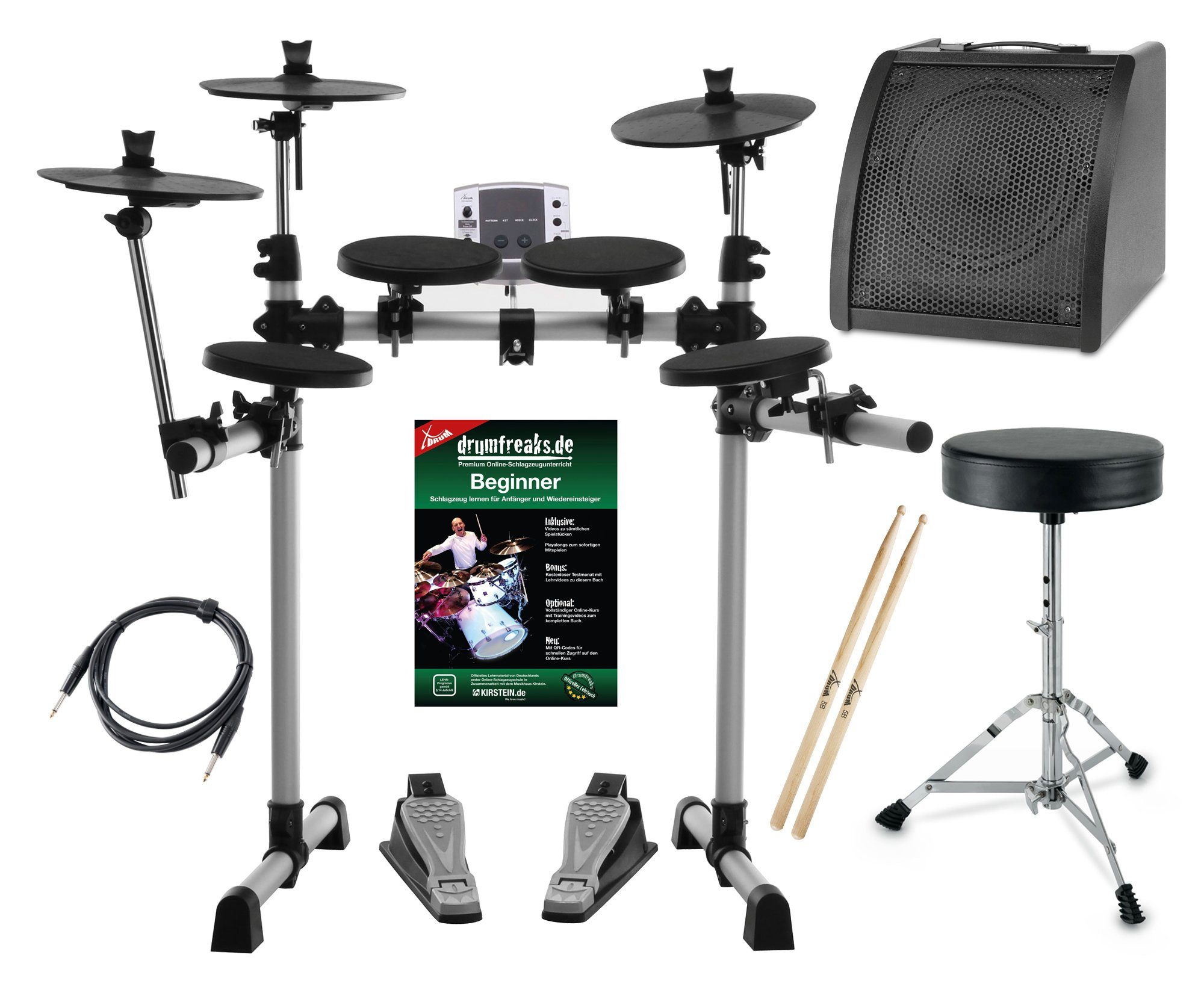 E-Drum DD-400 Mesh E-Drum Kit - mit 4 Drum Pads - 3 Cymbal Pads