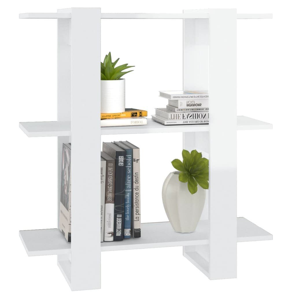 Bücherregal furnicato Bücherregal/Raumteiler Hochglanz-Weiß 80x30x87 cm