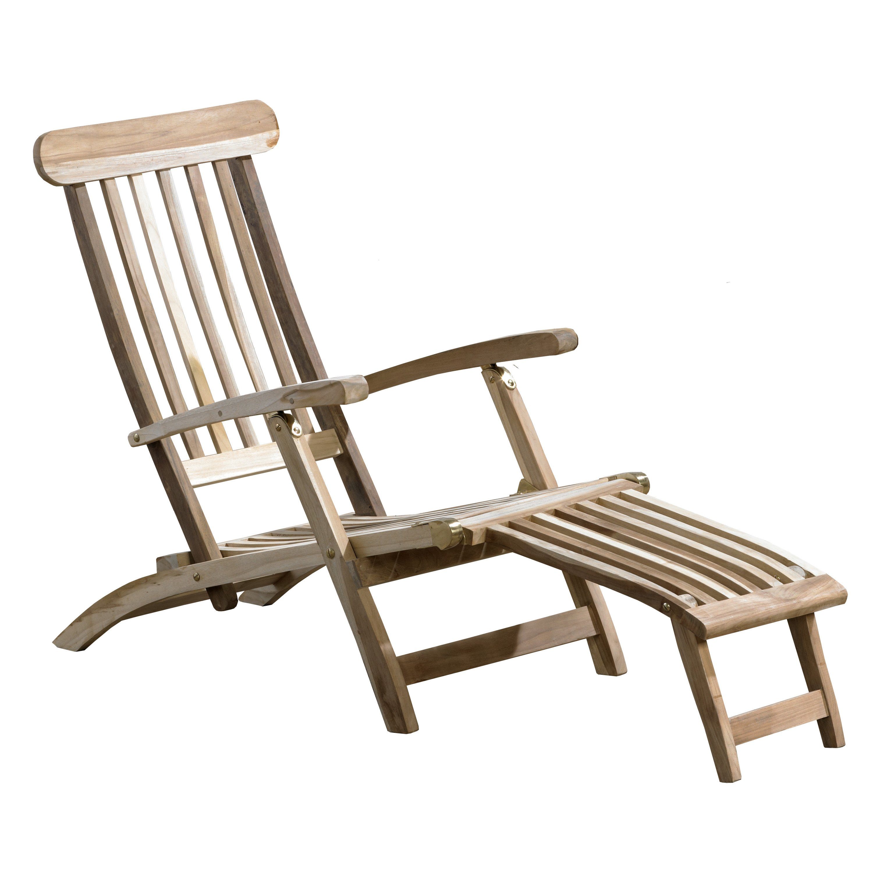 Home Feeling Gartenliege Teakholz Deckchair Liege Sonnenliege Teakliege