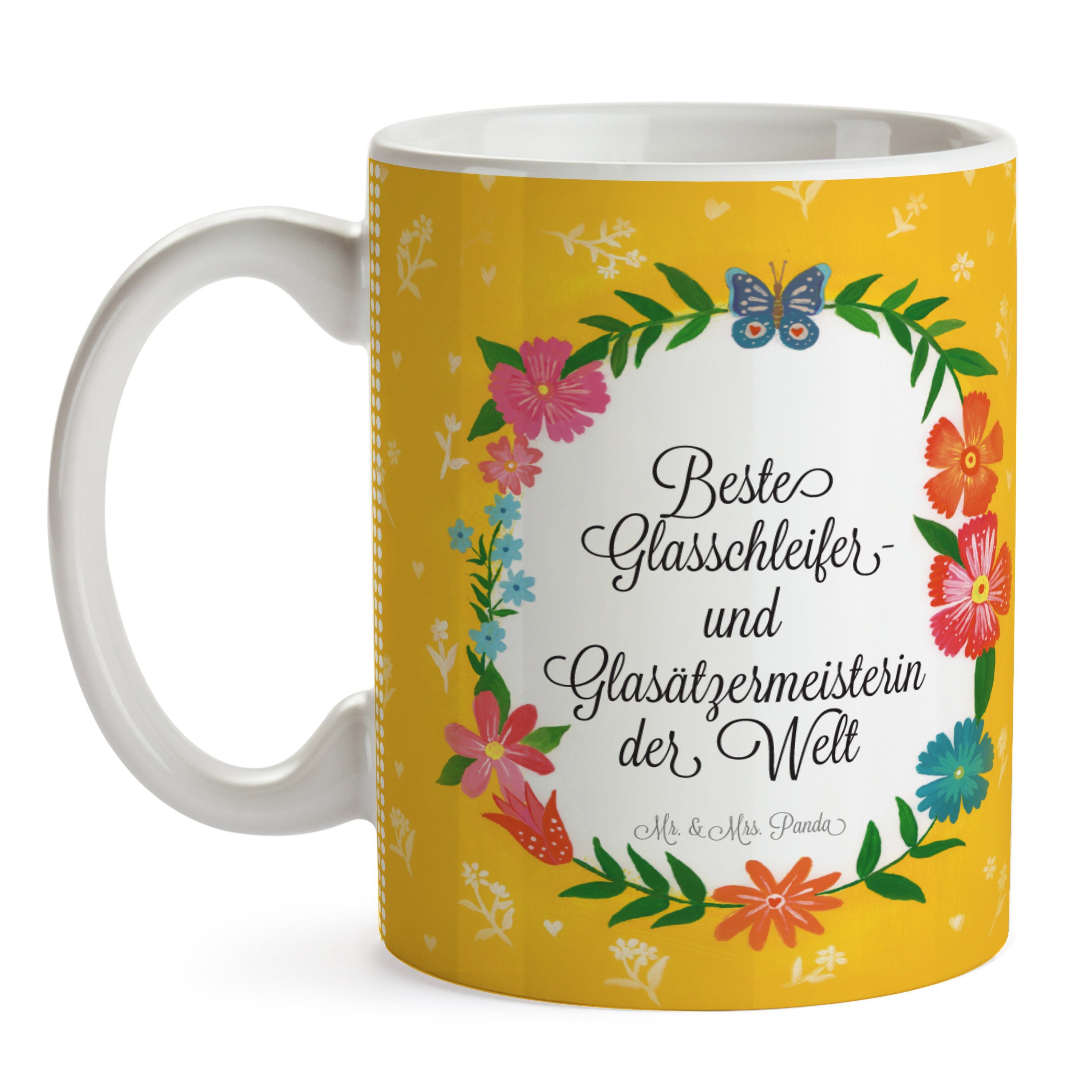 Mr. Geschenk, Becher, Panda Glasschleifer- & - Glasätzermeisterin Keramik Tasse S, und Mrs. Bachelor,