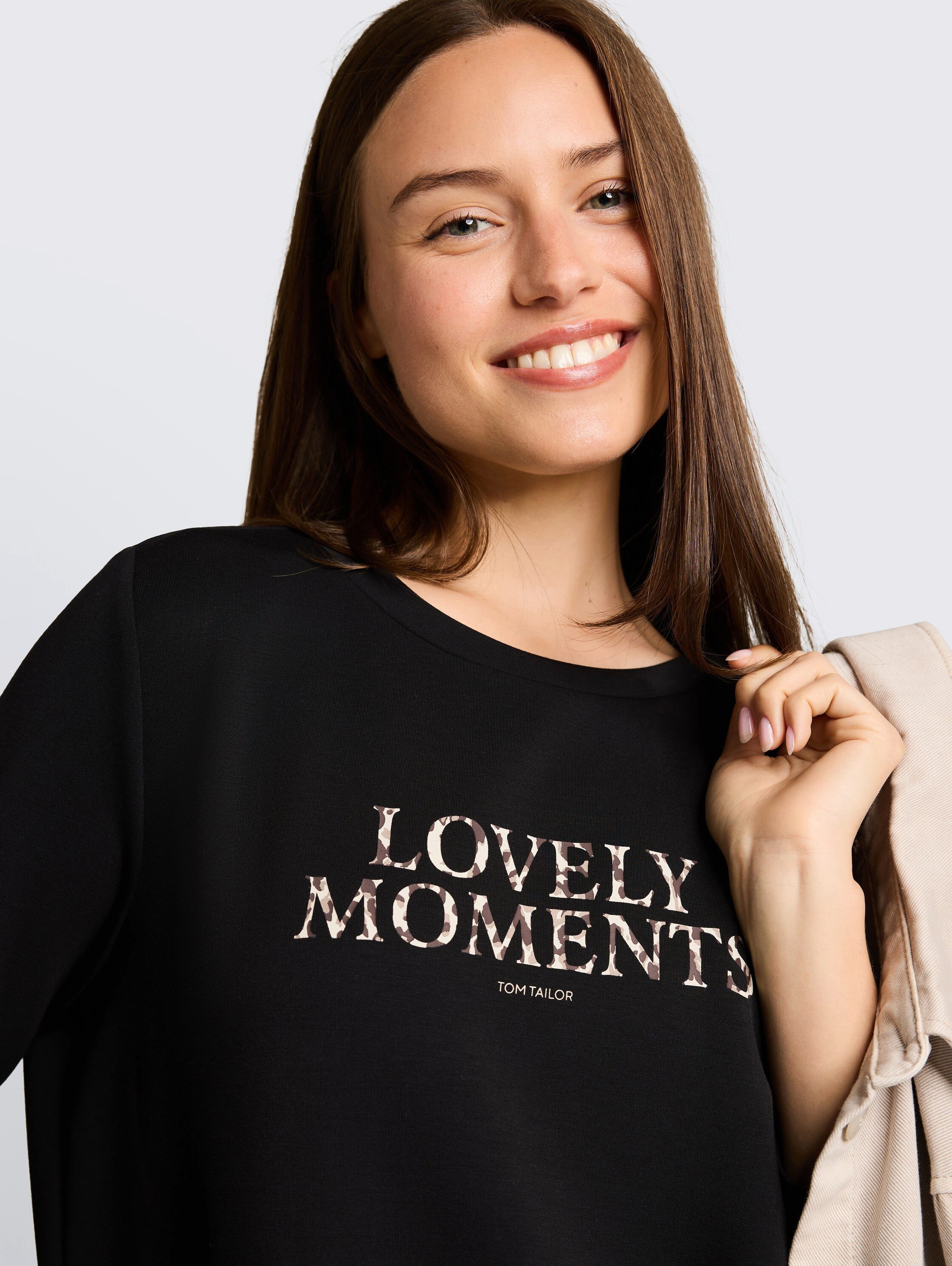 TOM TAILOR 3/4-Arm-Shirt Loose Somemrshirt mit Letter-Print – Bild 3 von 5