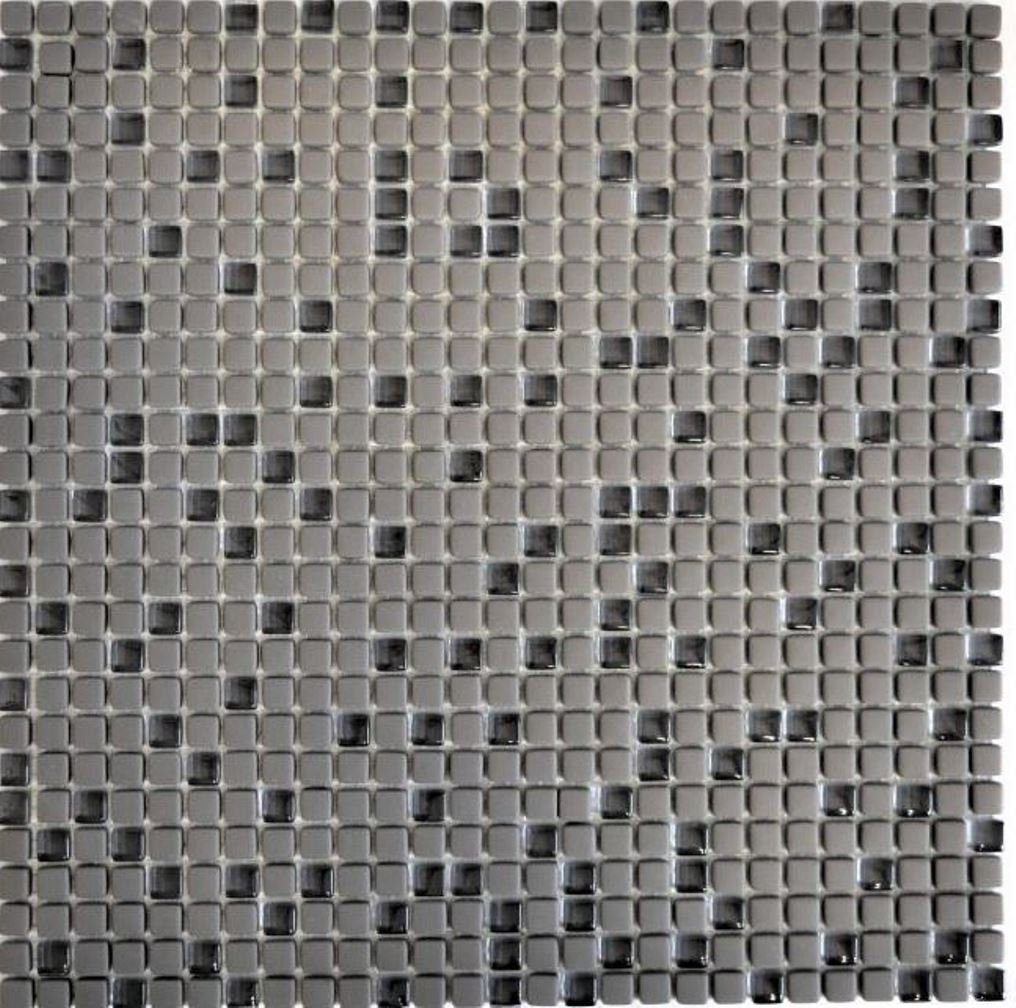 Mosani Mosaikfliesen Glasmosaik Nachhaltiger Recycling Wandbelag graubraun Fliese matt