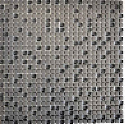 Mosani Mosaikfliesen Glasmosaik Nachhaltiger Wandbelag Fliese Recycling graubraun matt