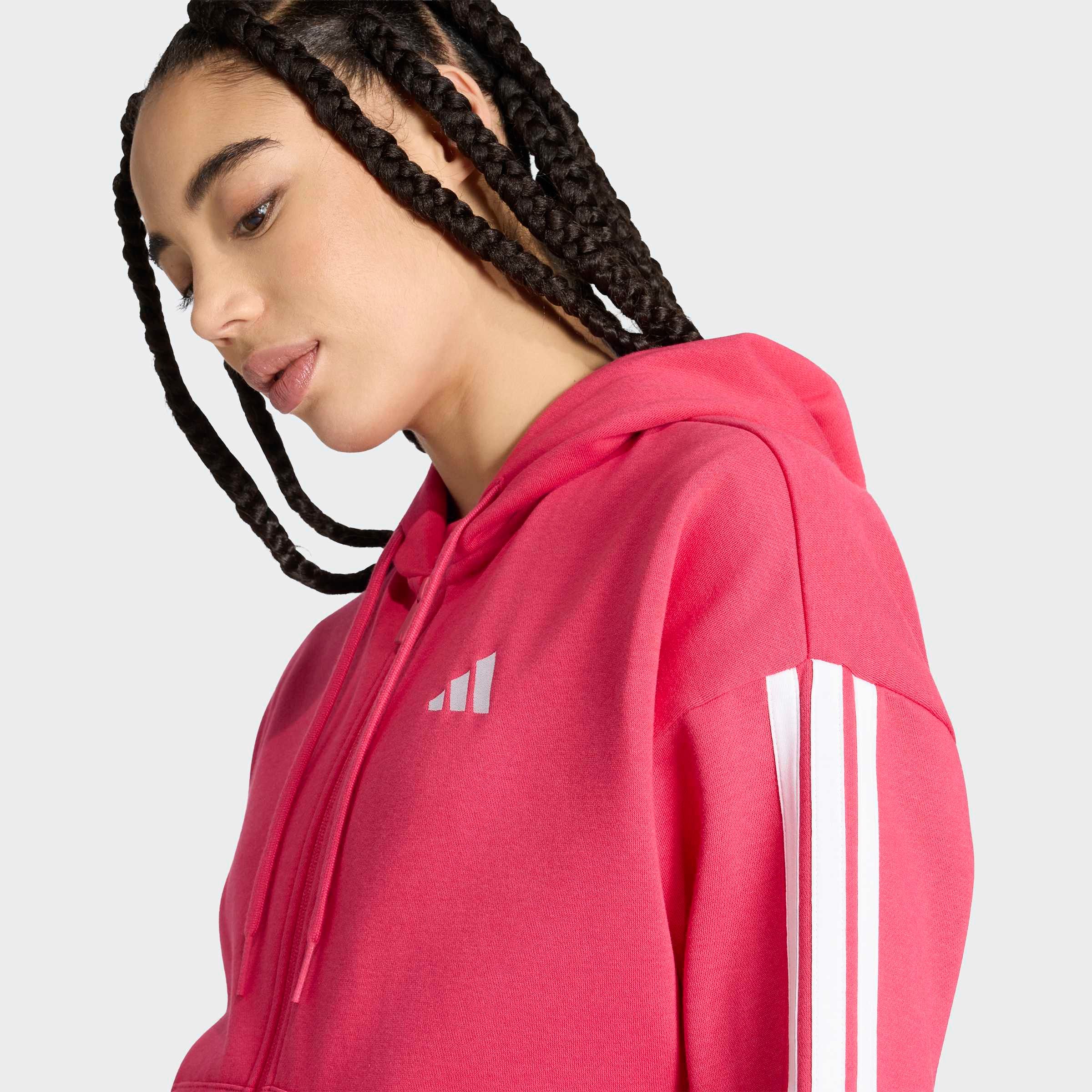 adidas Sportswear Kapuzensweatjacke ESSENTIALS 3-STREIFEN FLEECE