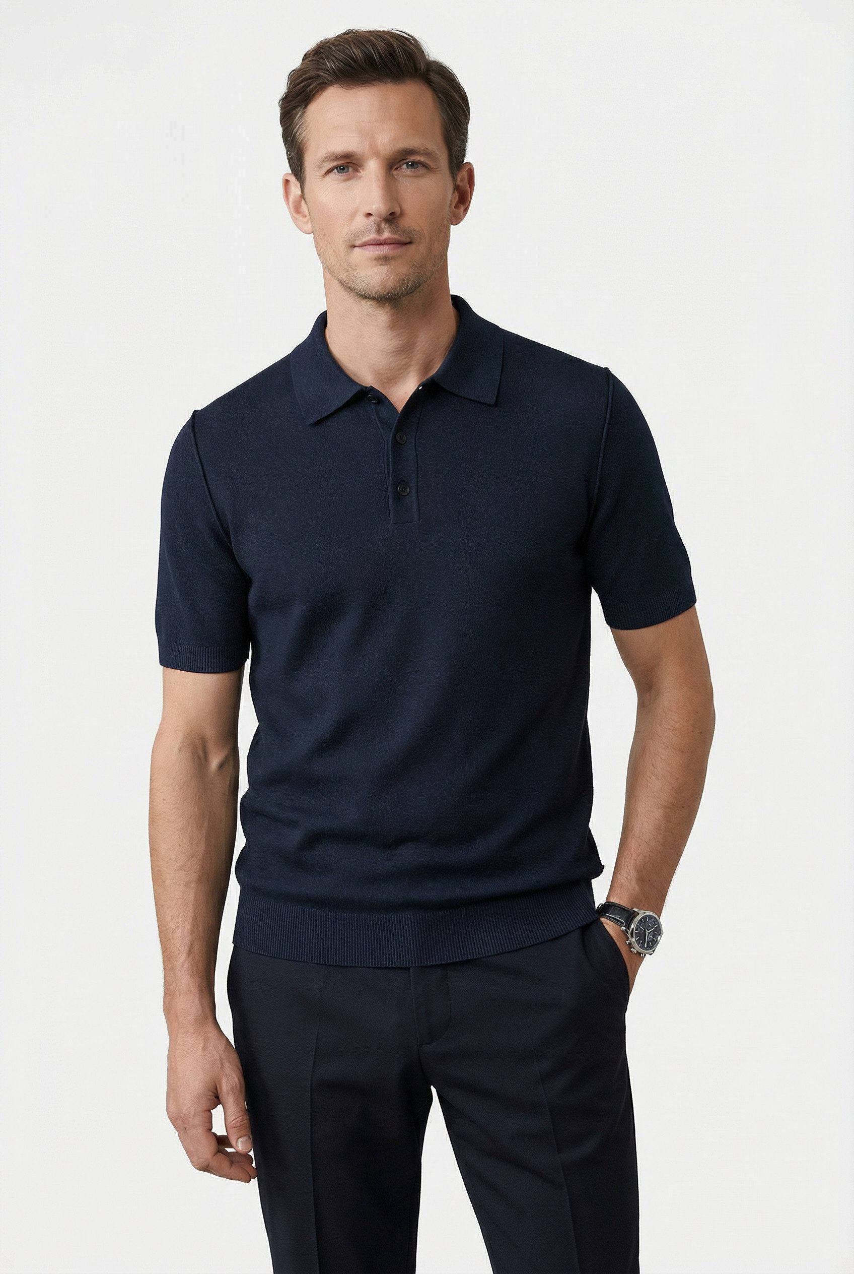 OLYMP Poloshirt Strick Casual mit Knopfleiste, regular fit