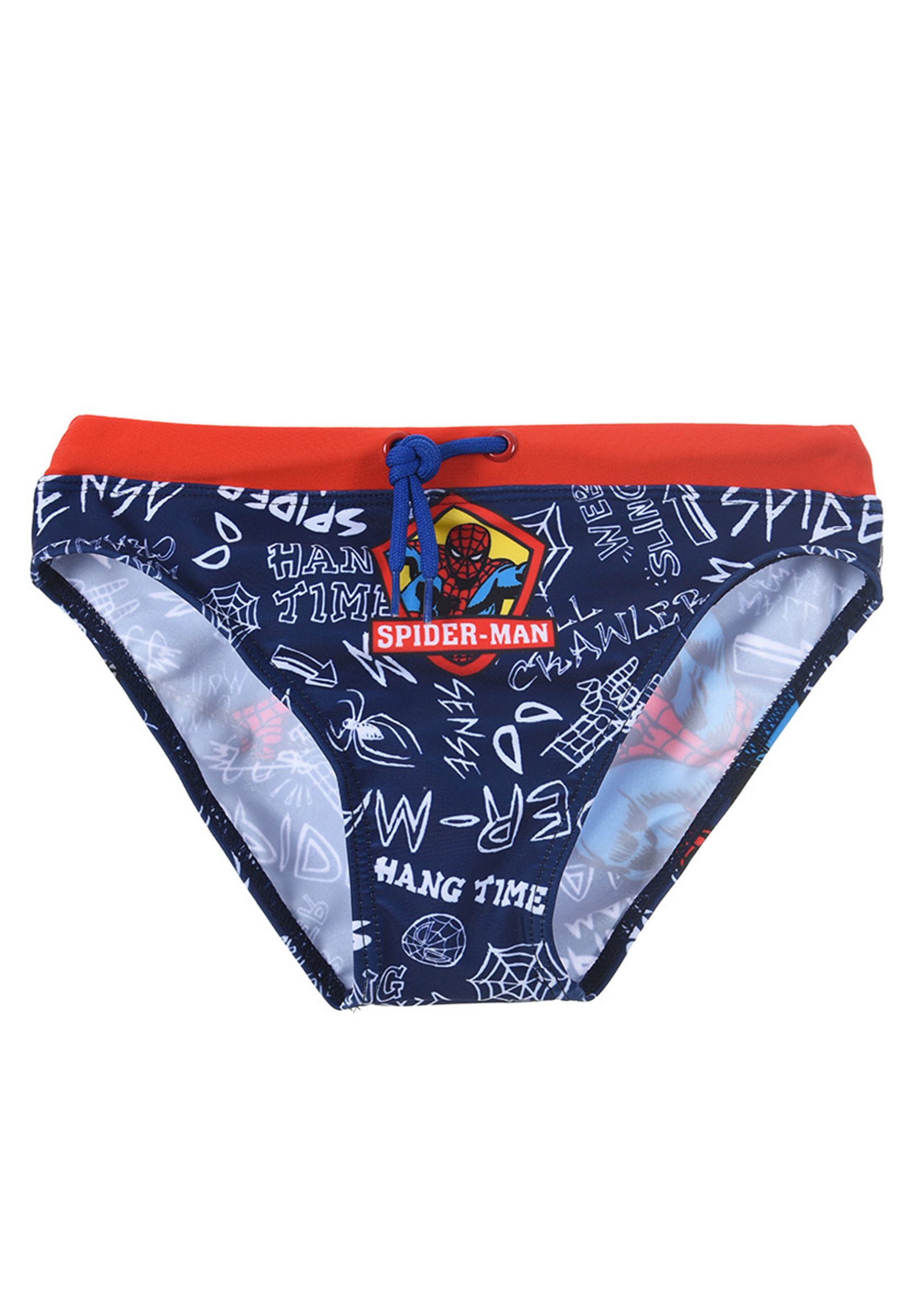 Spiderman Badehose Marvel Badehose Badeslip Blau Dunkel-Blau